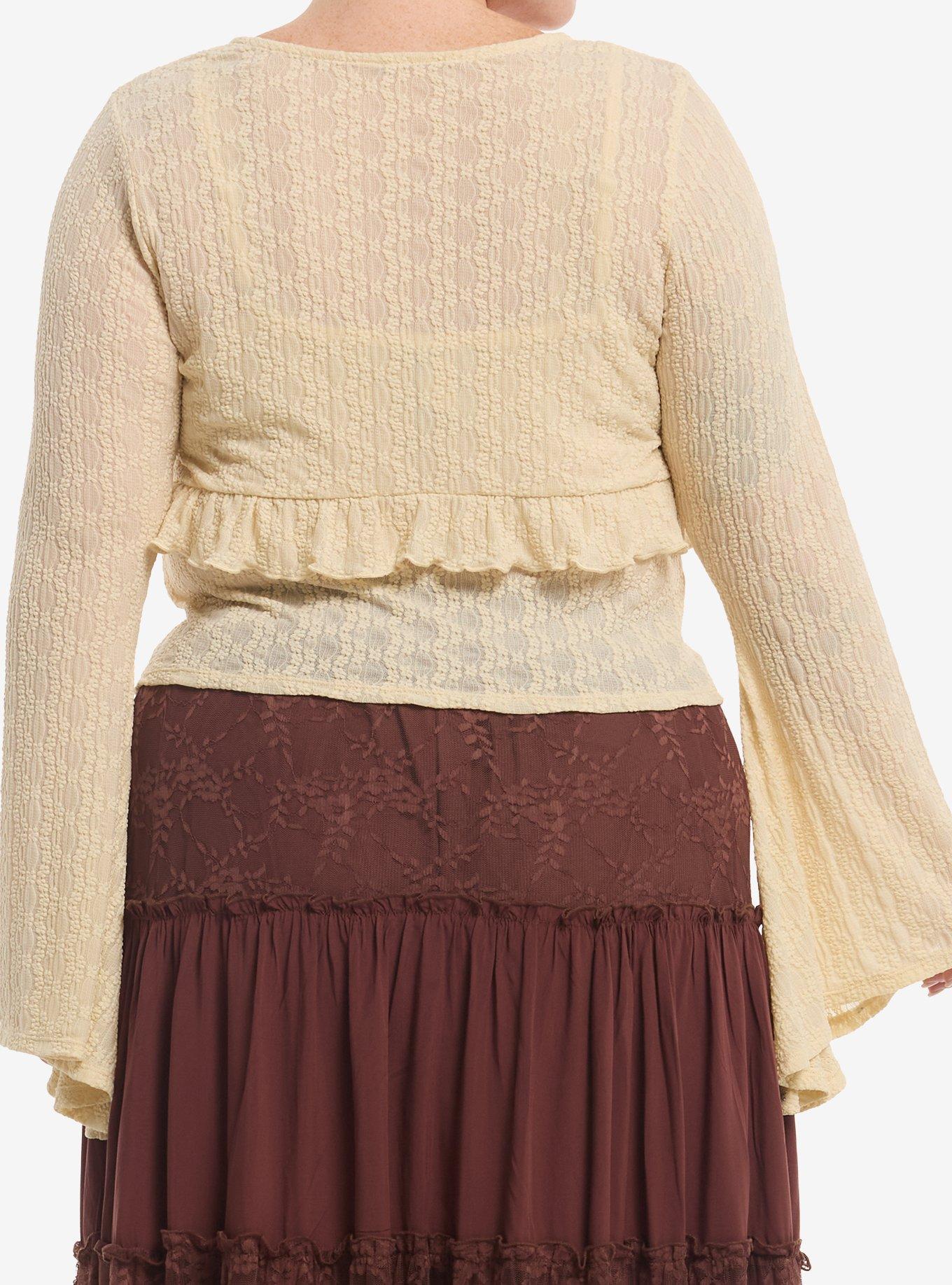 Thorn & Fable Cream Girls Cami & Knit Shrug Set Plus Size, MULTI, alternate - view 3