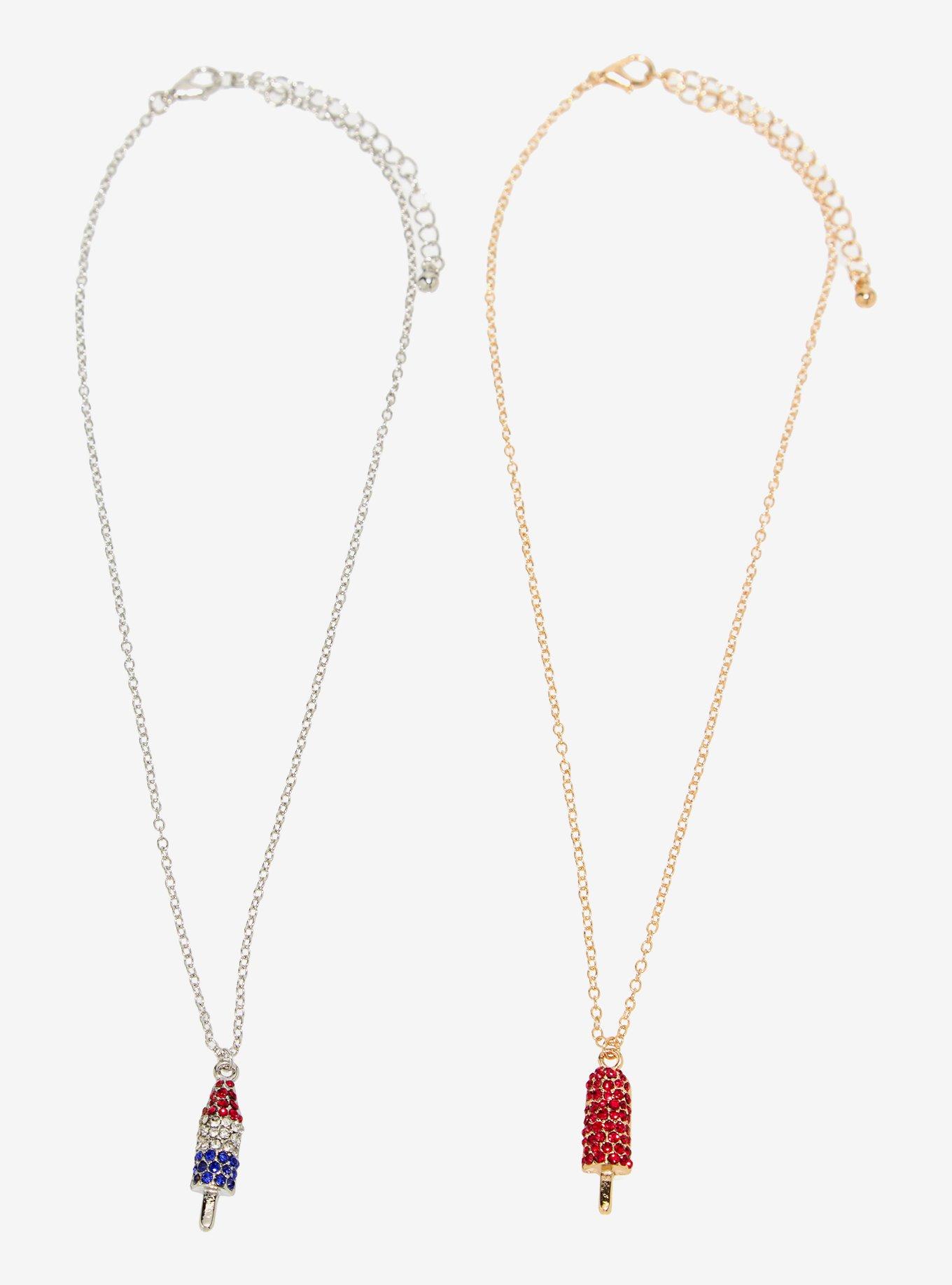 Popsicle Rhinestone Best Friend Necklace Set, , hi-res
