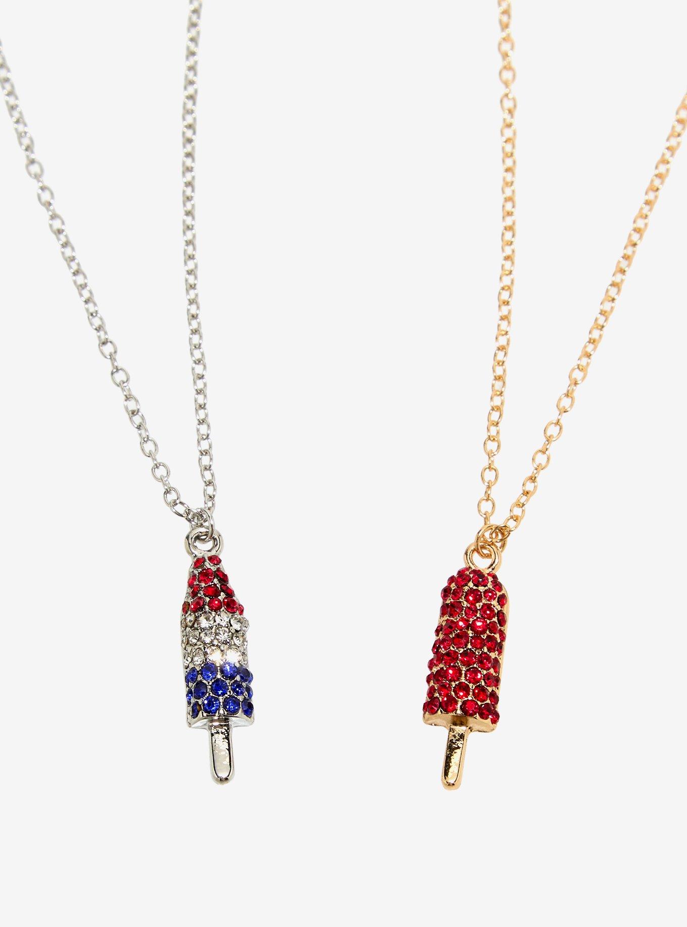 Popsicle Rhinestone Best Friend Necklace Set, , alternate - view 3