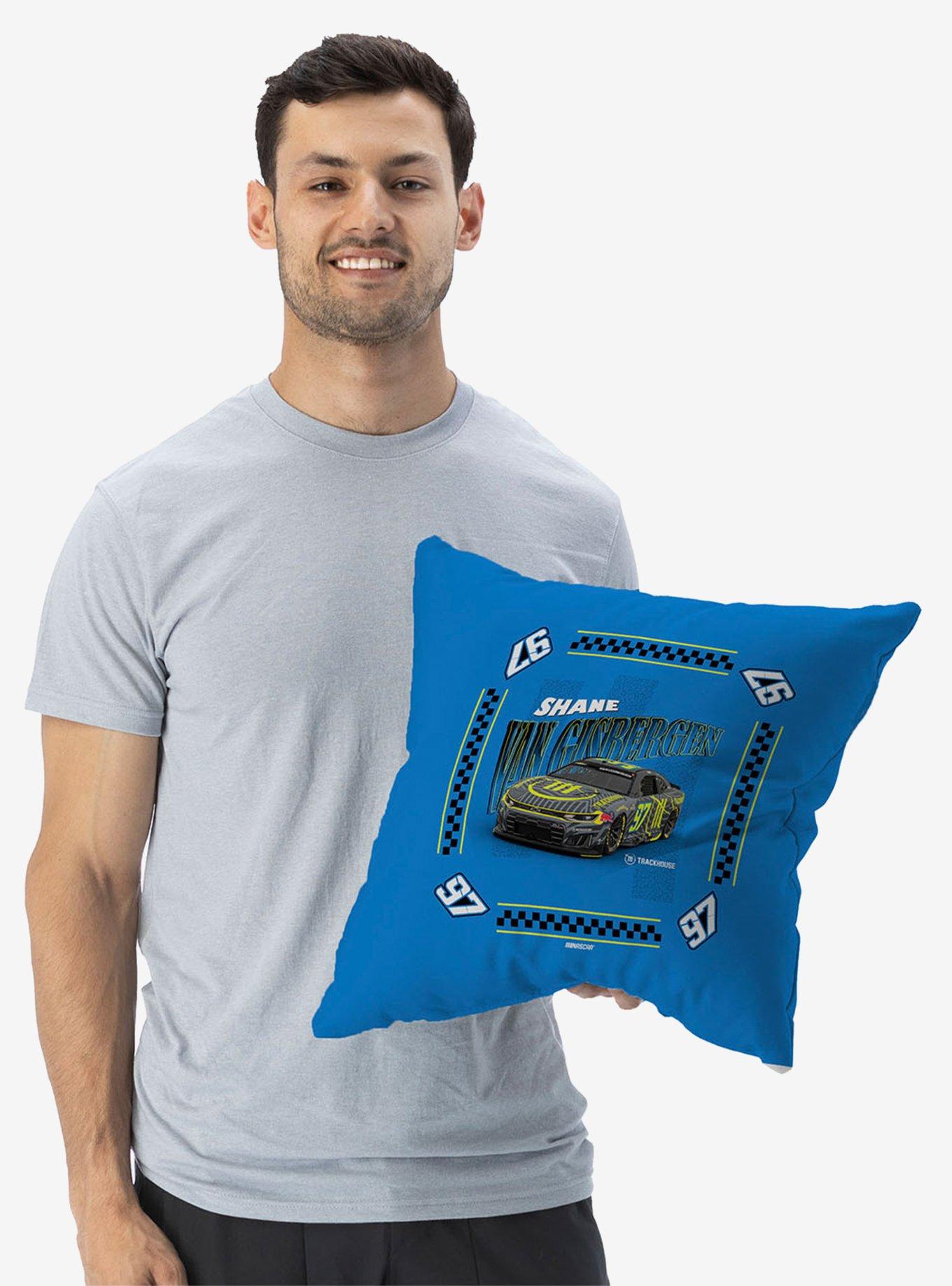 NASCAR Shane Van Gisbergen Whimsical Checks Throw Pillow, , alternate