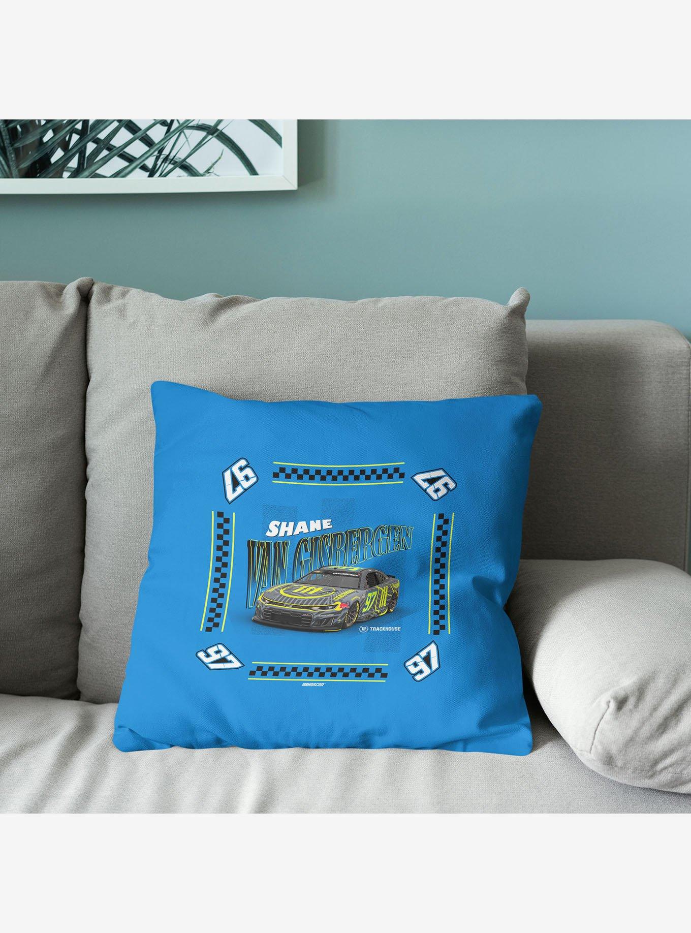 NASCAR Shane Van Gisbergen Whimsical Checks Throw Pillow, , alternate