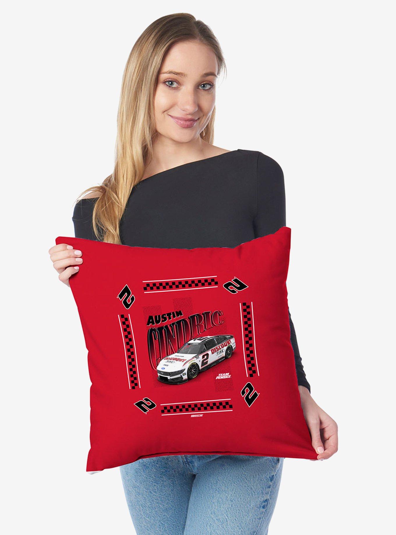 NASCAR Austin Cindric Whimsical Checks Throw Pillow, , hi-res