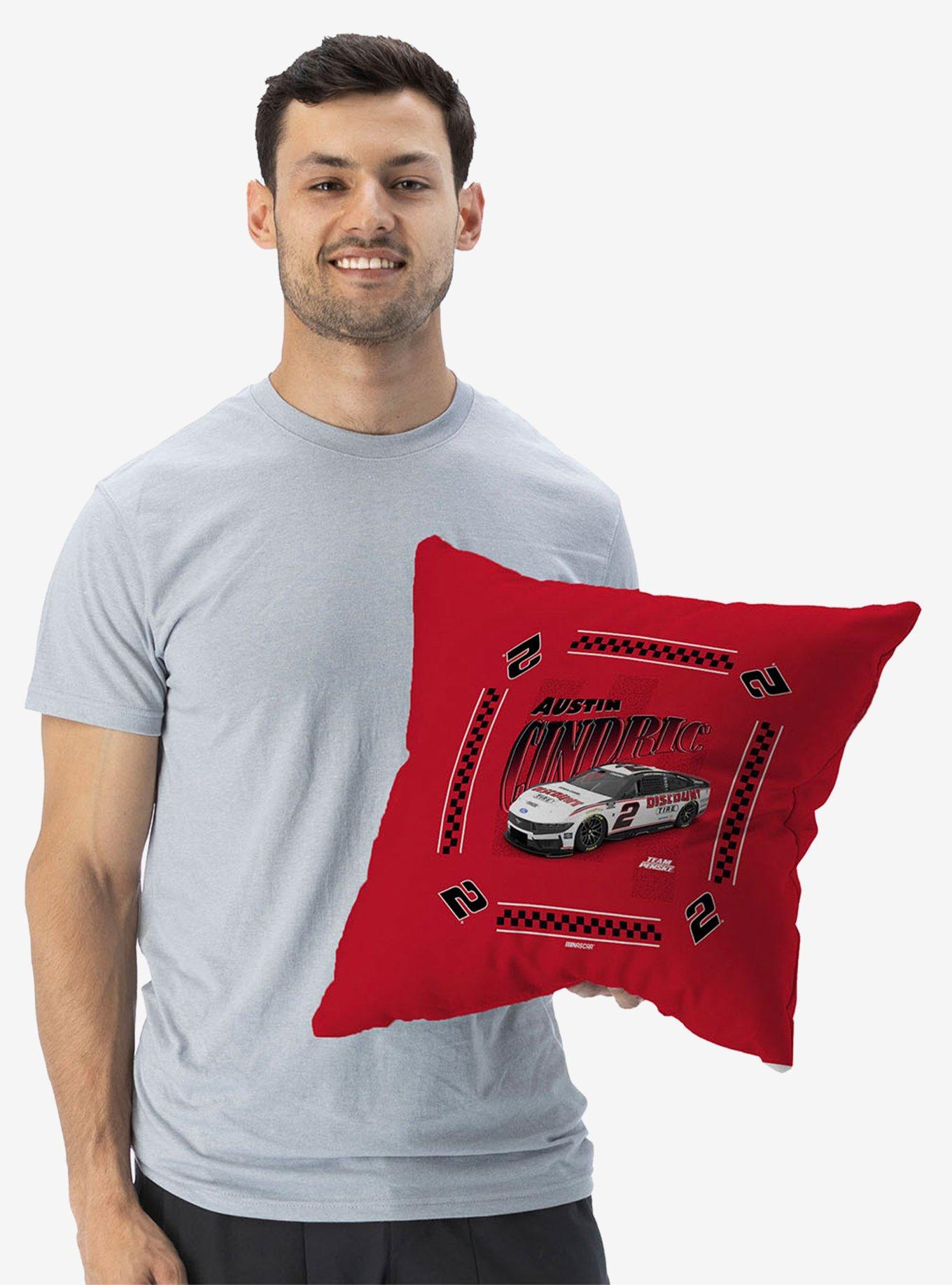 NASCAR Austin Cindric Whimsical Checks Throw Pillow, , alternate