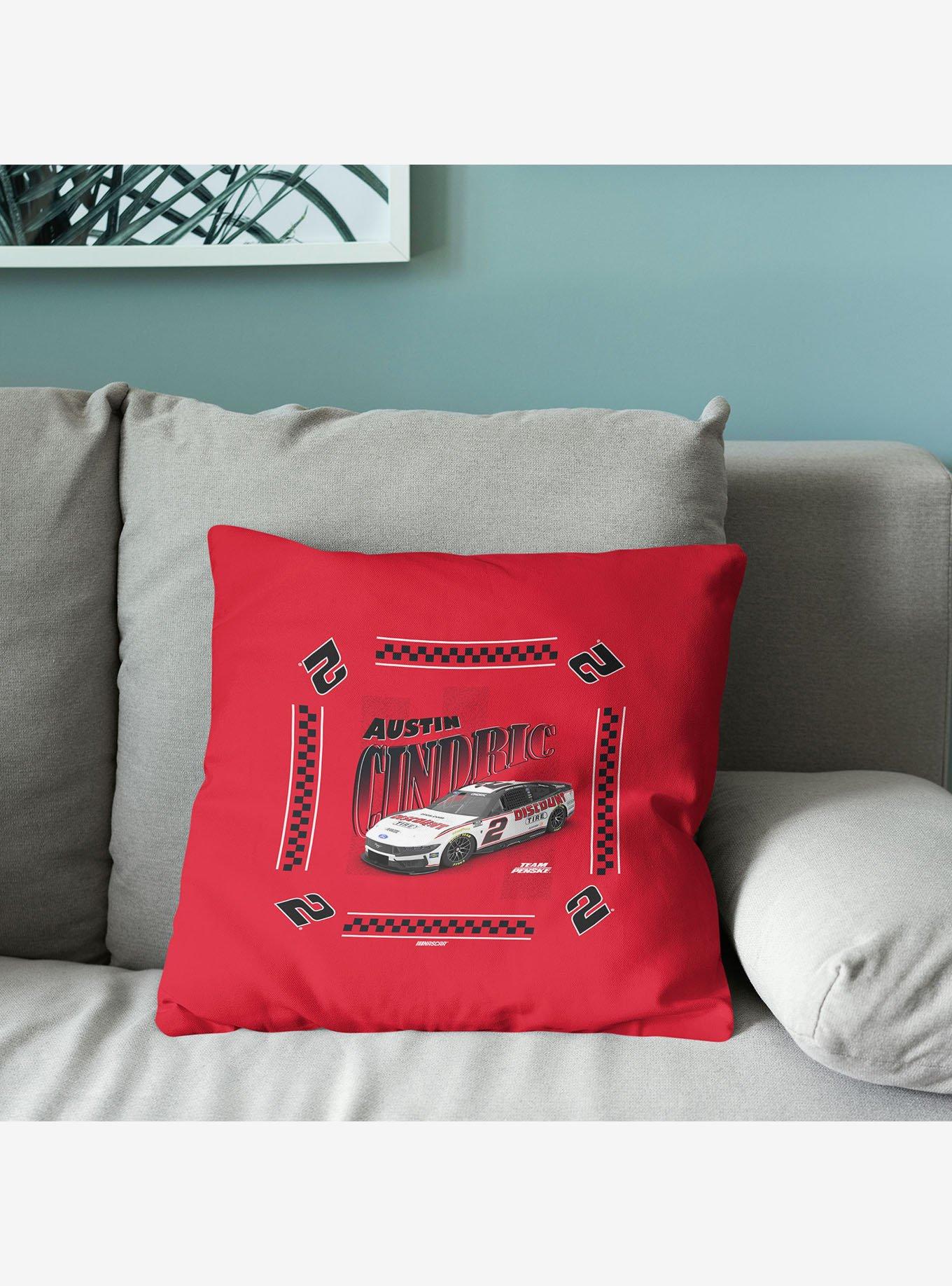 NASCAR Austin Cindric Whimsical Checks Throw Pillow, , alternate