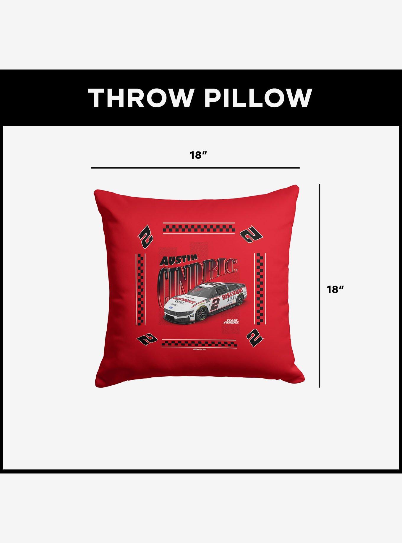 NASCAR Austin Cindric Whimsical Checks Throw Pillow, , alternate