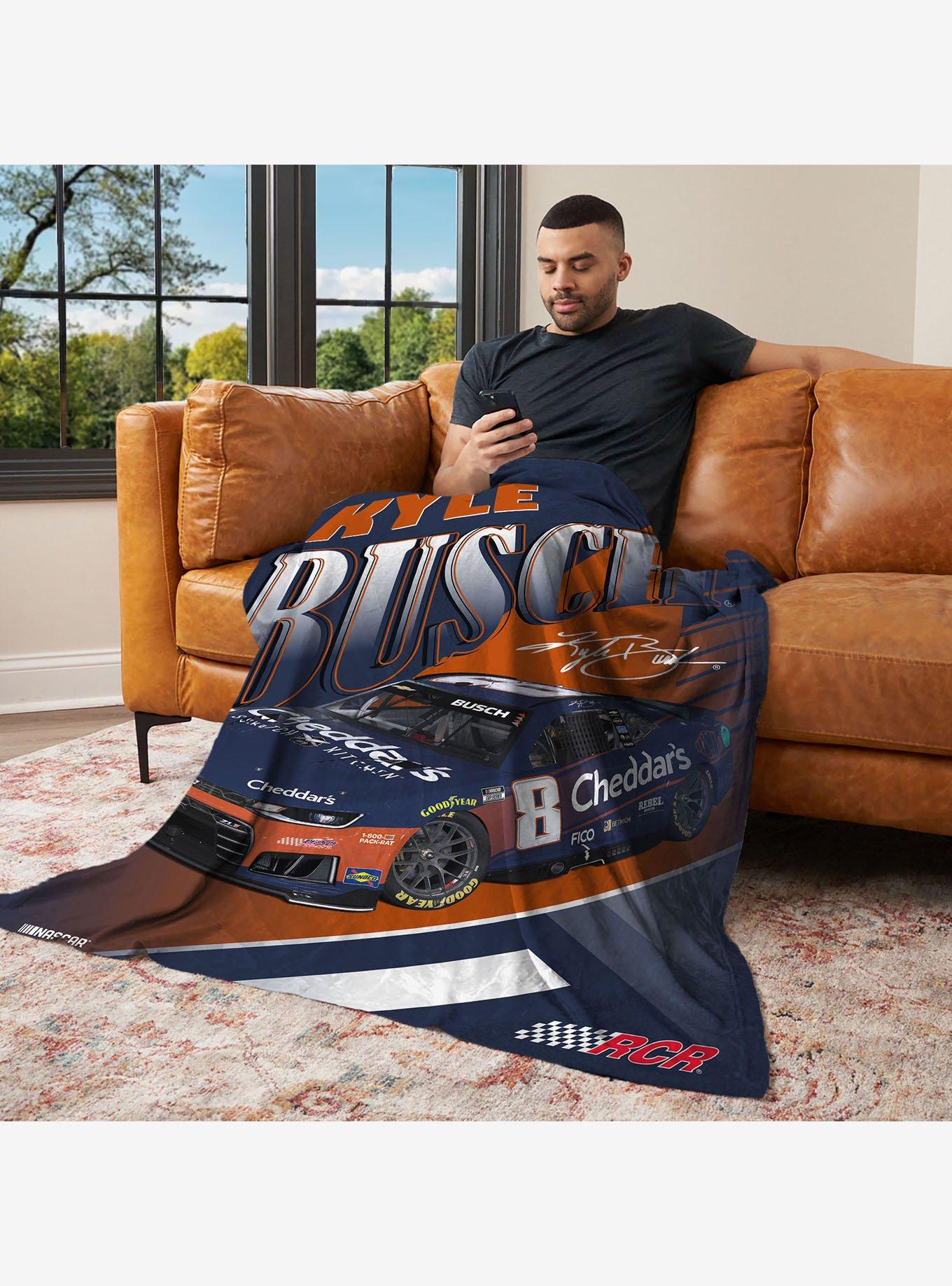 NASCAR Kyle Busch Cheddars Comet Car Silk Touch Throw Blanket, , alternate