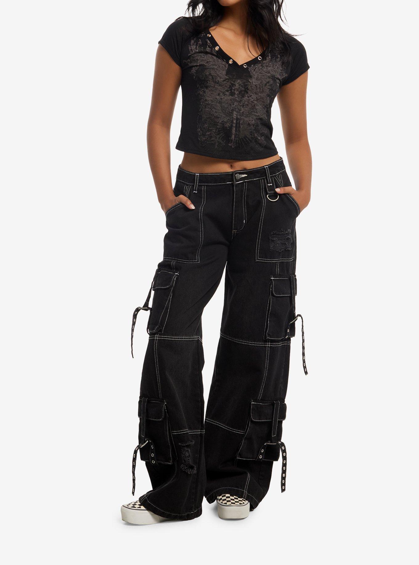 Social Collision Filigree Wing Grommet Crop Girls Top, MULTI, alternate - view 3