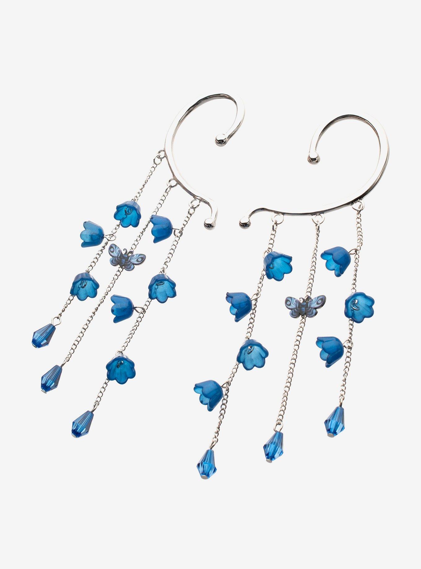 Corpse Bride Blue Flower Butterfly Ear Cuff Set, , alternate - view 3