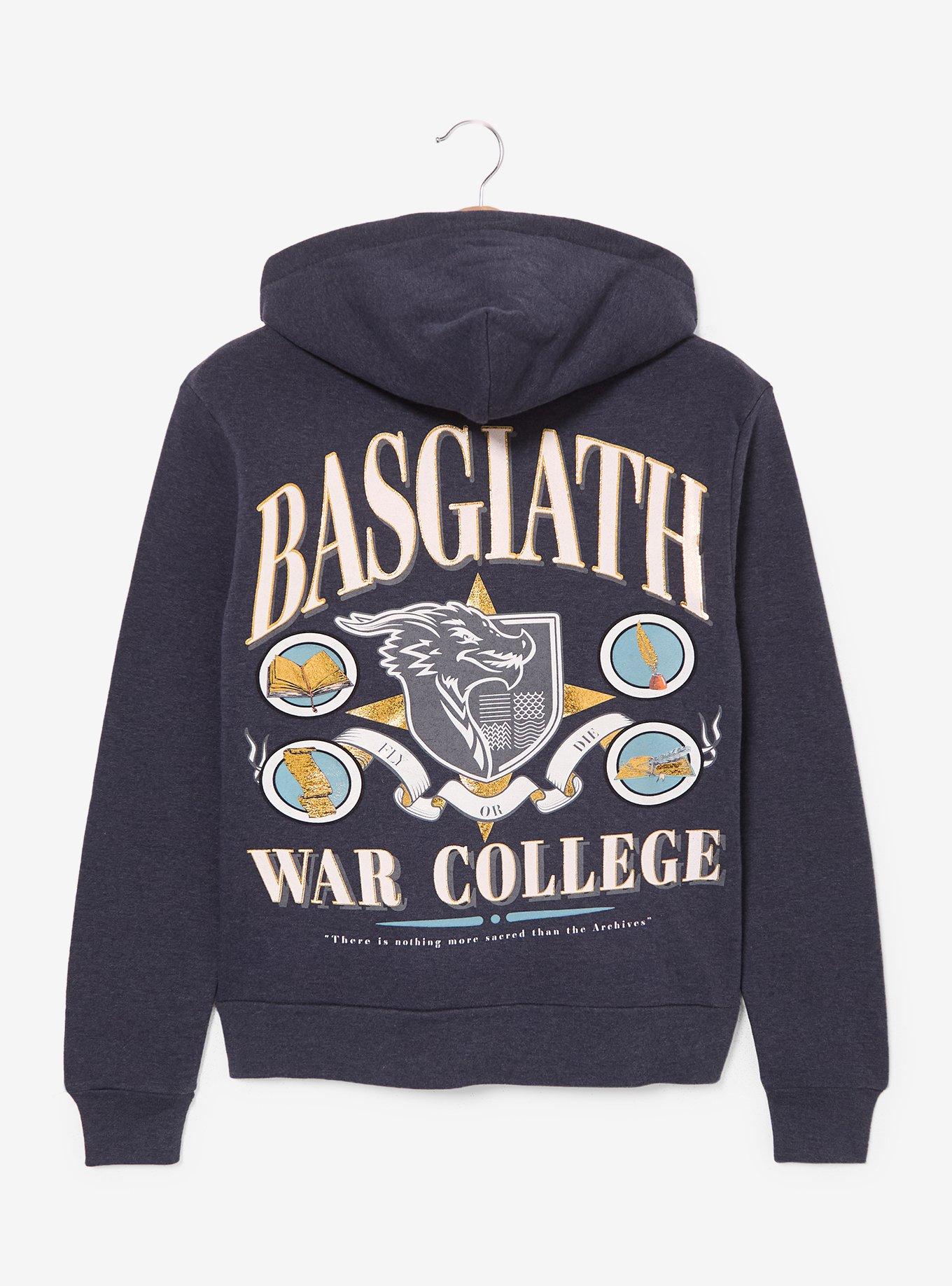 Fourth Wing Basgiath War College Zippered Hoodie - BoxLunch Exclusive, NAVY, alternate - view 2