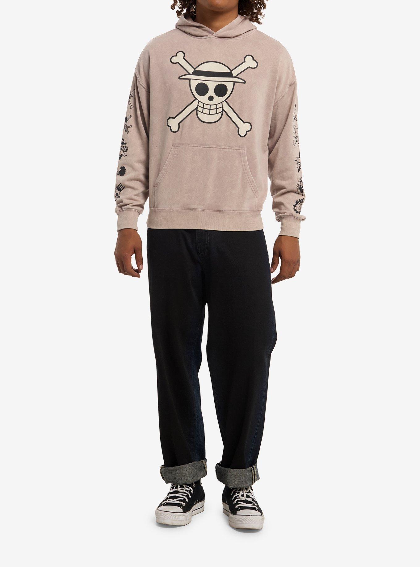 One Piece Straw Hat Pirates Jolly Rogers Hoodie, SAND, alternate - view 3
