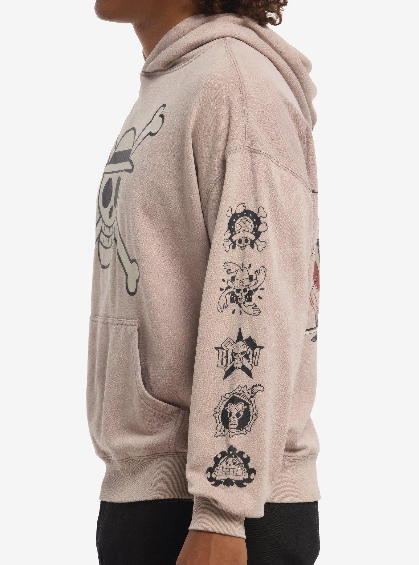 One Piece Straw Hat Pirates Jolly Rogers Hoodie, SAND, alternate - view 4
