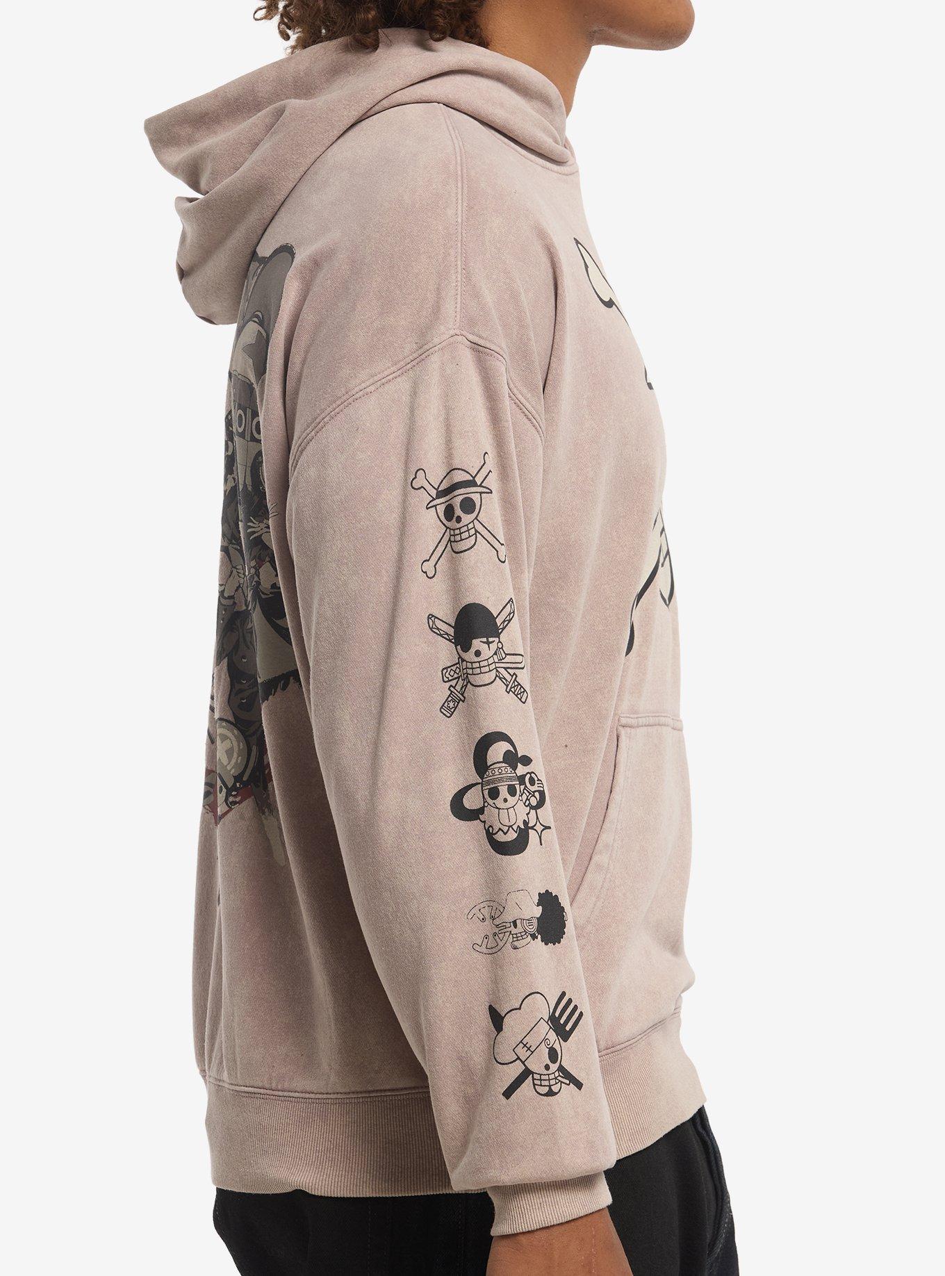 One Piece Straw Hat Pirates Jolly Rogers Hoodie, SAND, alternate - view 5