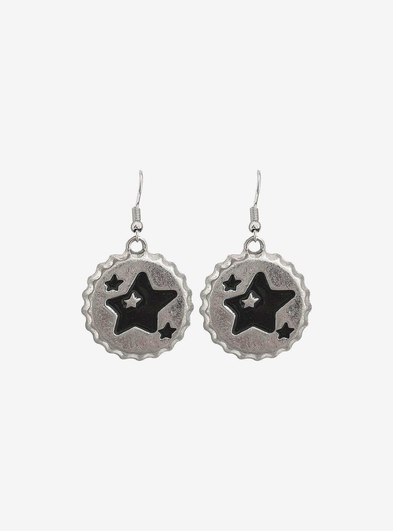 Social Collision Star Bottle Cap Earrings, , hi-res