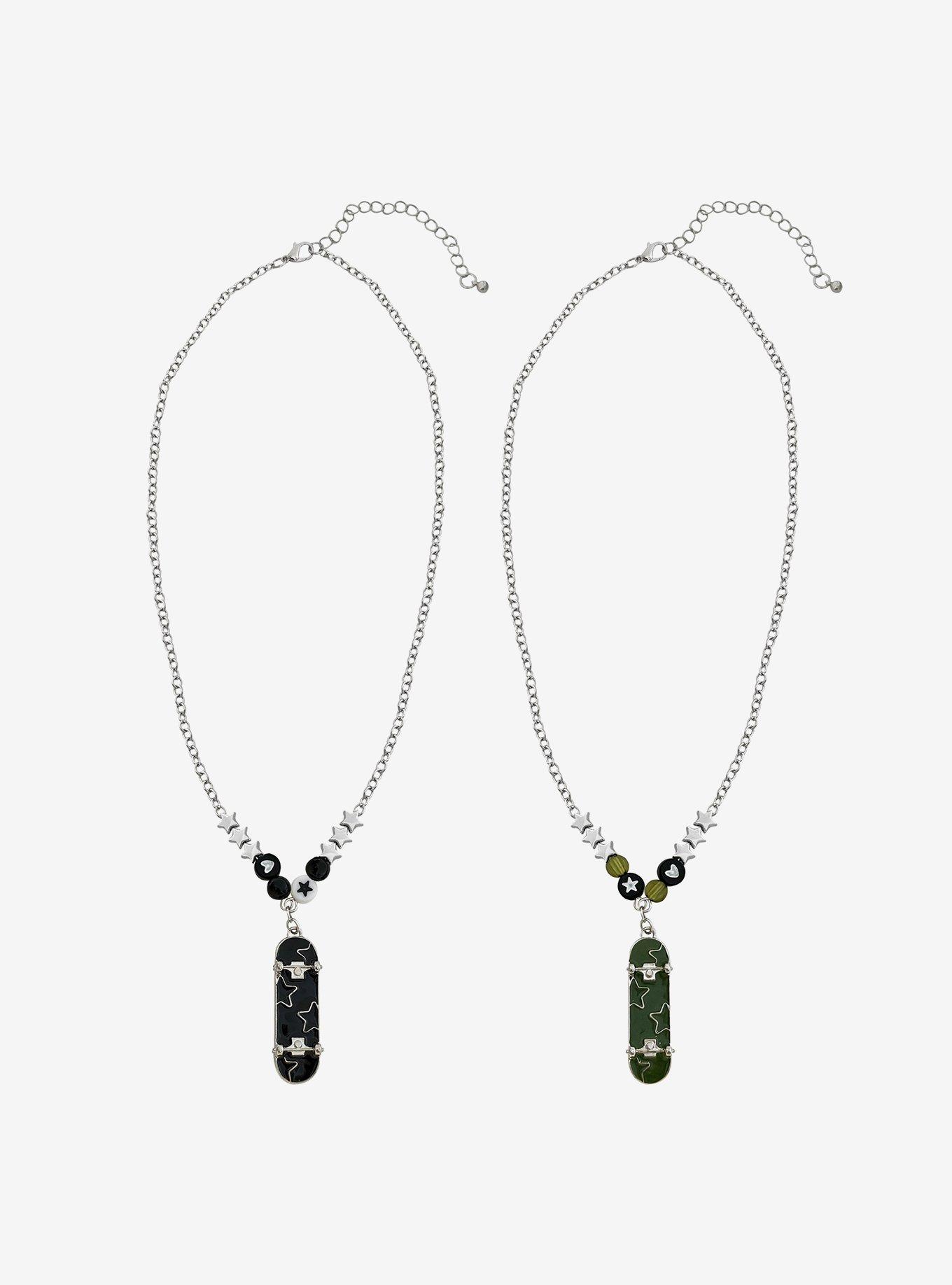 Social Collision Skateboard Bead Best Friend Necklace Set, , hi-res