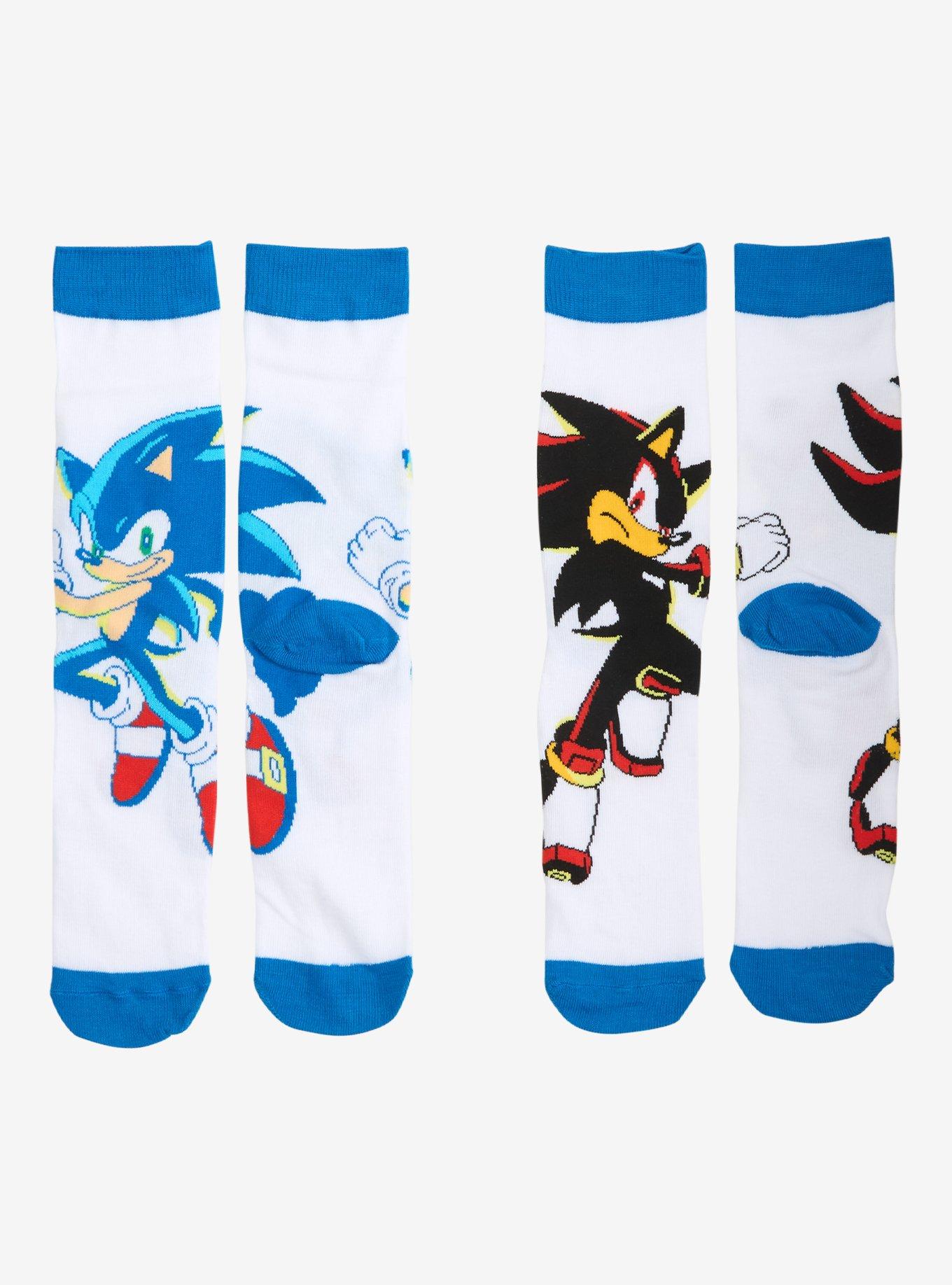 Sonic The Hedgehog Shadow & Sonic Blue Crew Socks 2 Pair, , hi-res