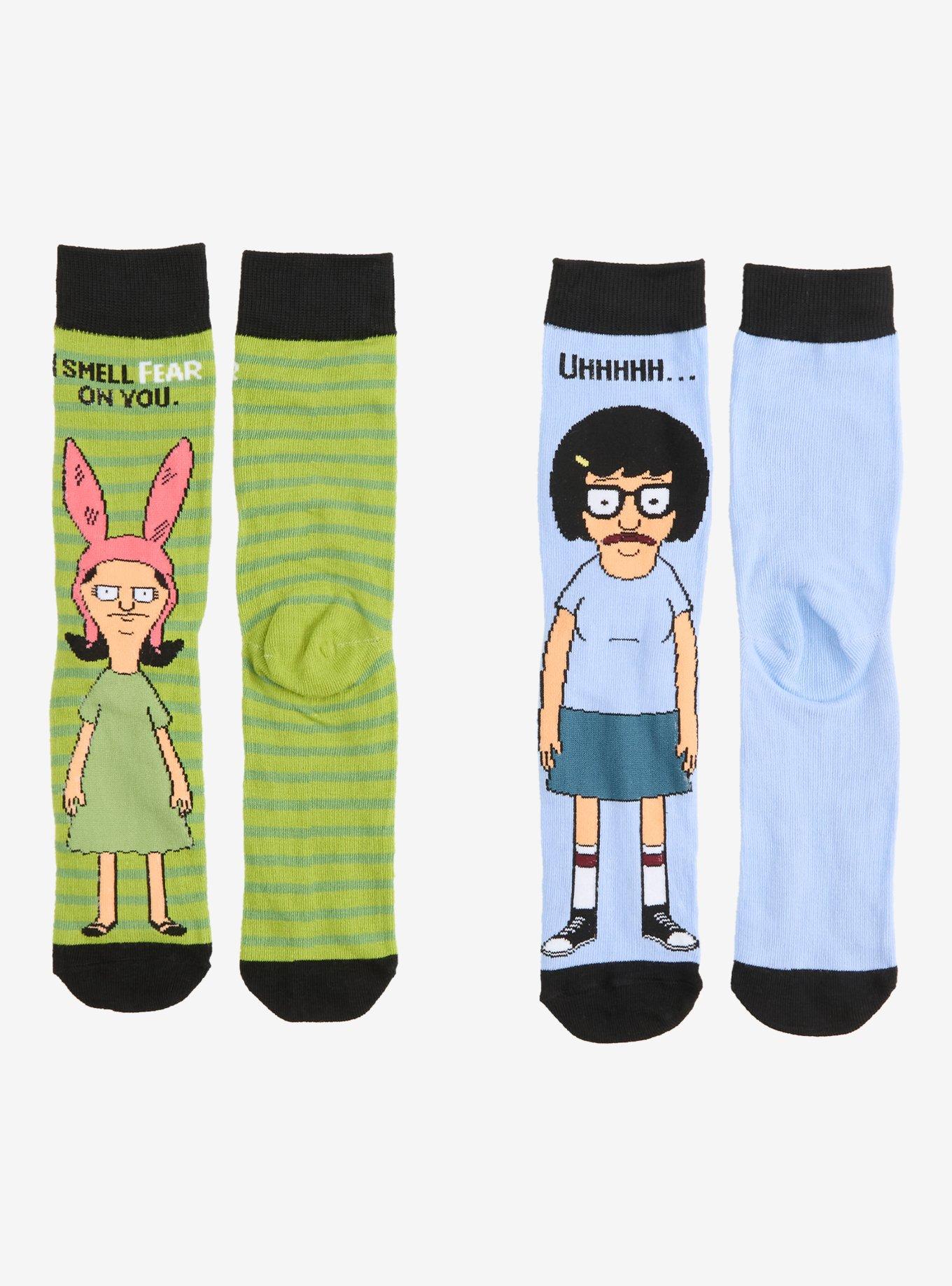 Bob's Burgers Tina & Louise Crew Socks 2 Pair, , hi-res