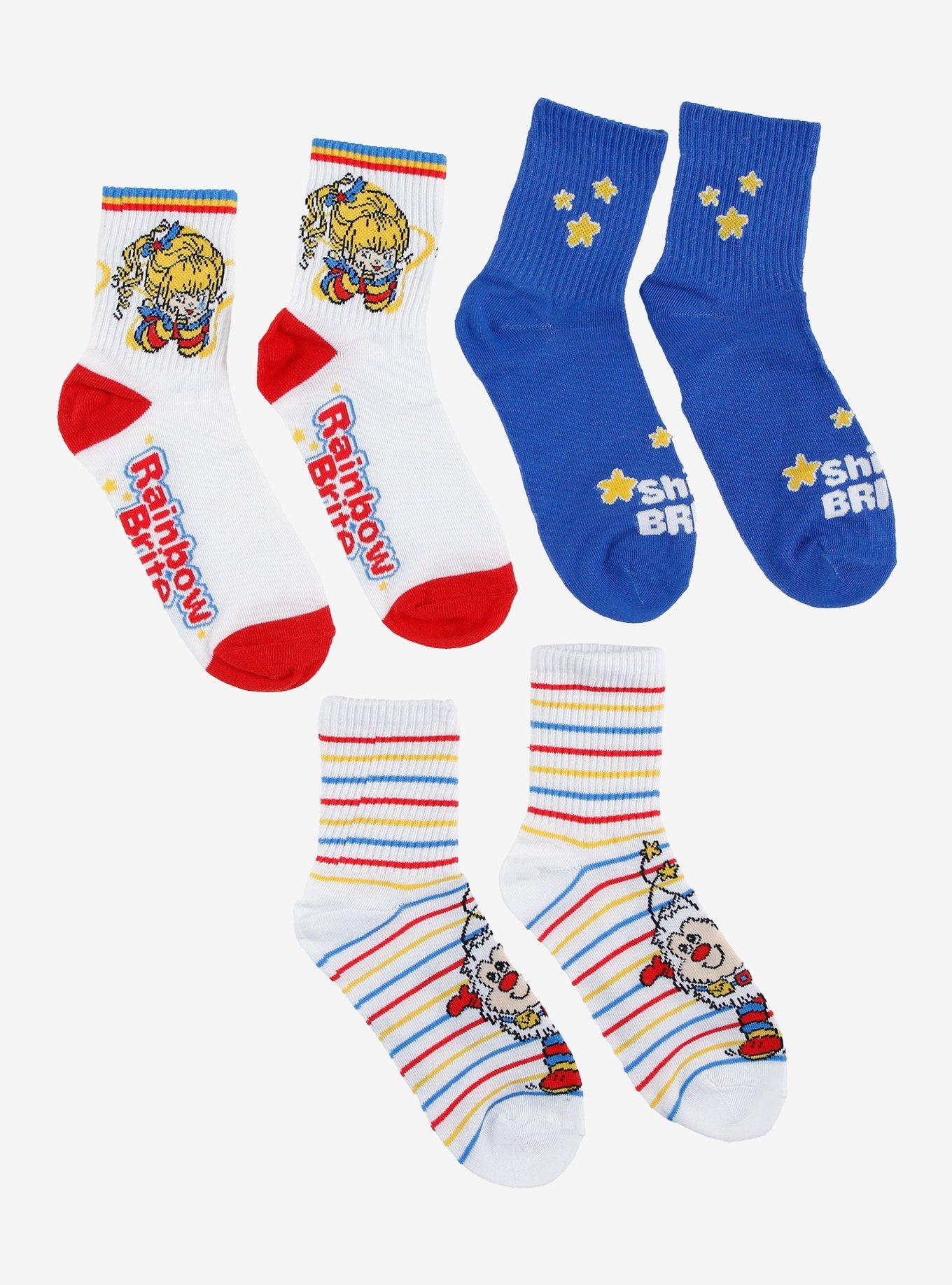 Rainbow Brite Stripe Crew Socks 3 Pair, , hi-res