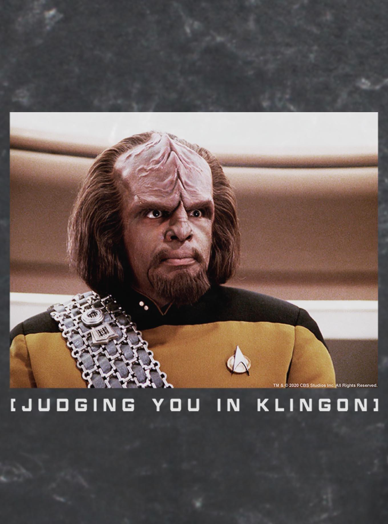 Star Trek Judging In Klingon Girls Mineral Wash Crop T-Shirt, , hi-res