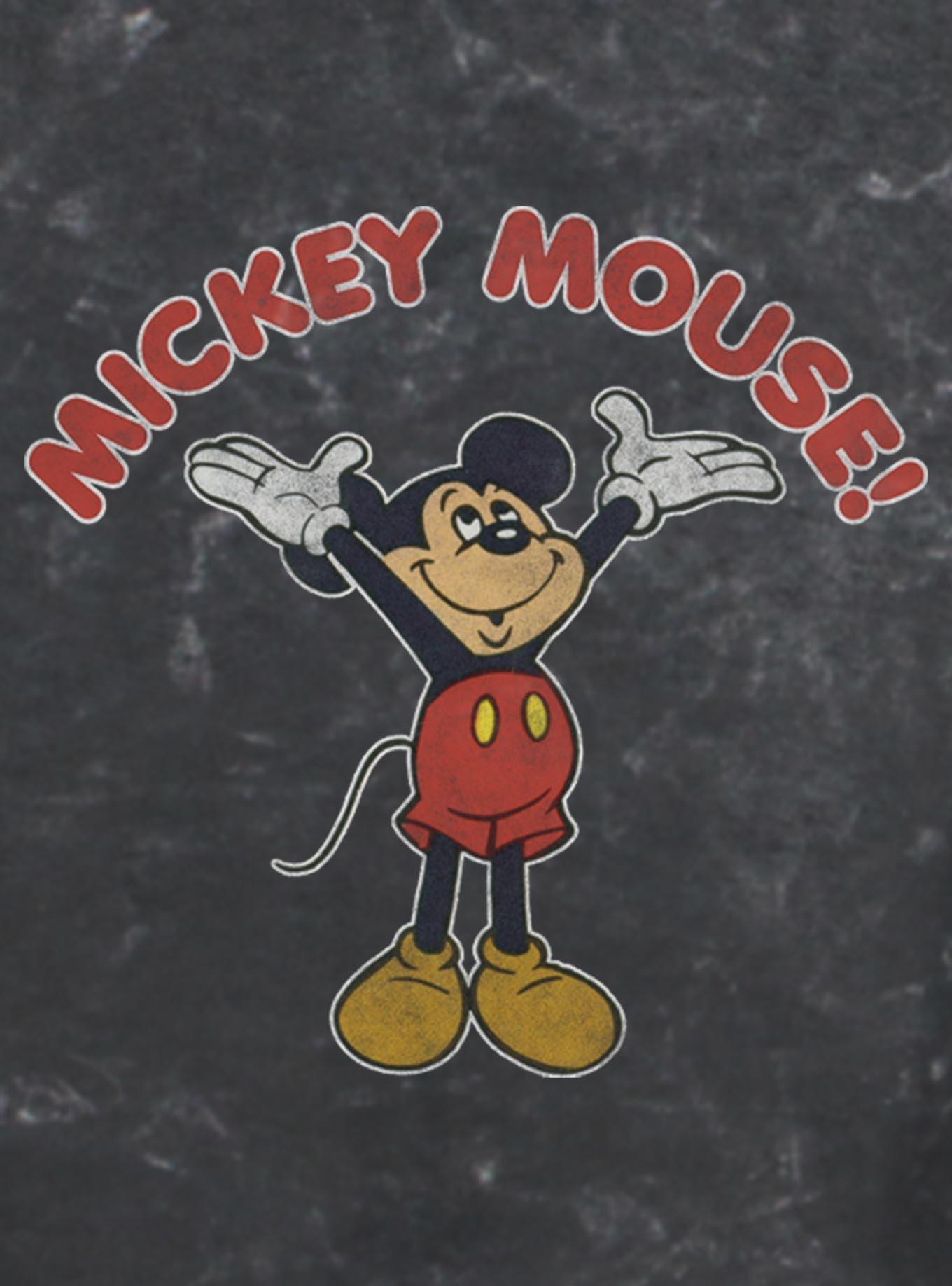 Disney Mickey Mouse Retro Mickey Girls Mineral Wash Crop T-Shirt, , hi-res