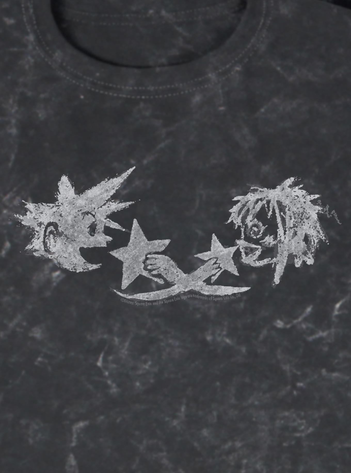 Disney Kingdom Hearts Sora & Kairi Chalk Drawing Mineral Wash T-Shirt, , hi-res