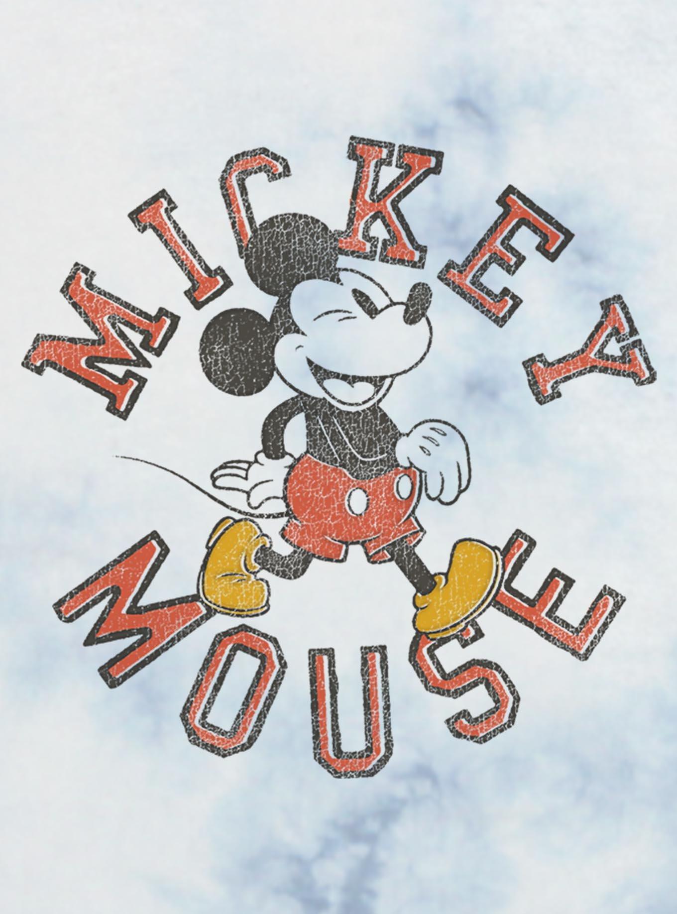 Disney Mickey Mouse Collegiate Mickey Girls Tie-Dye Crop T-Shirt, , hi-res