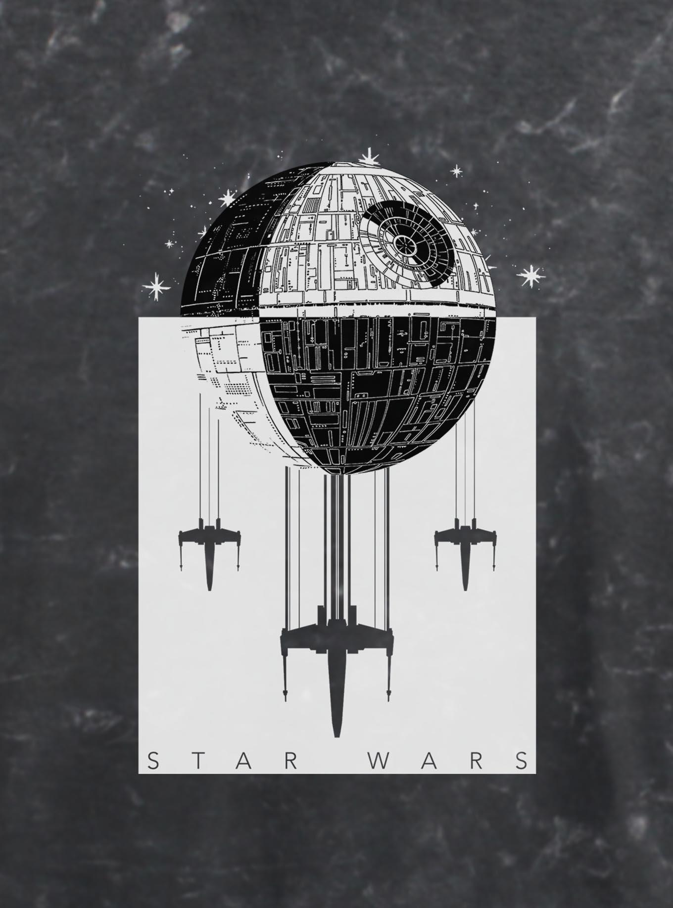 Star Wars Death Star Battle Girls Mineral Wash Crop T-Shirt, , hi-res