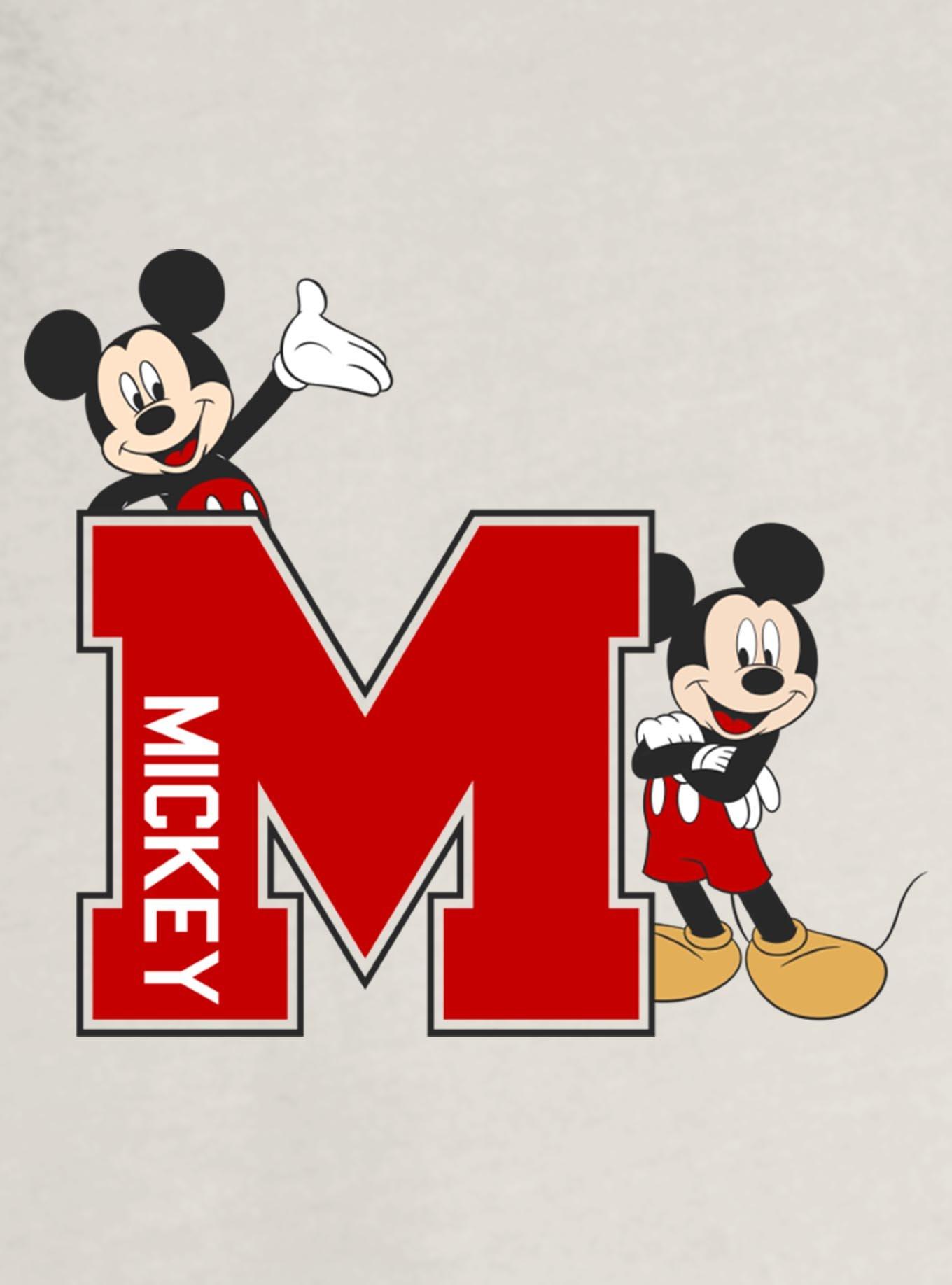 Disney Mickey Mouse M Varsity Girls Slouchy Sweatshirt, , hi-res