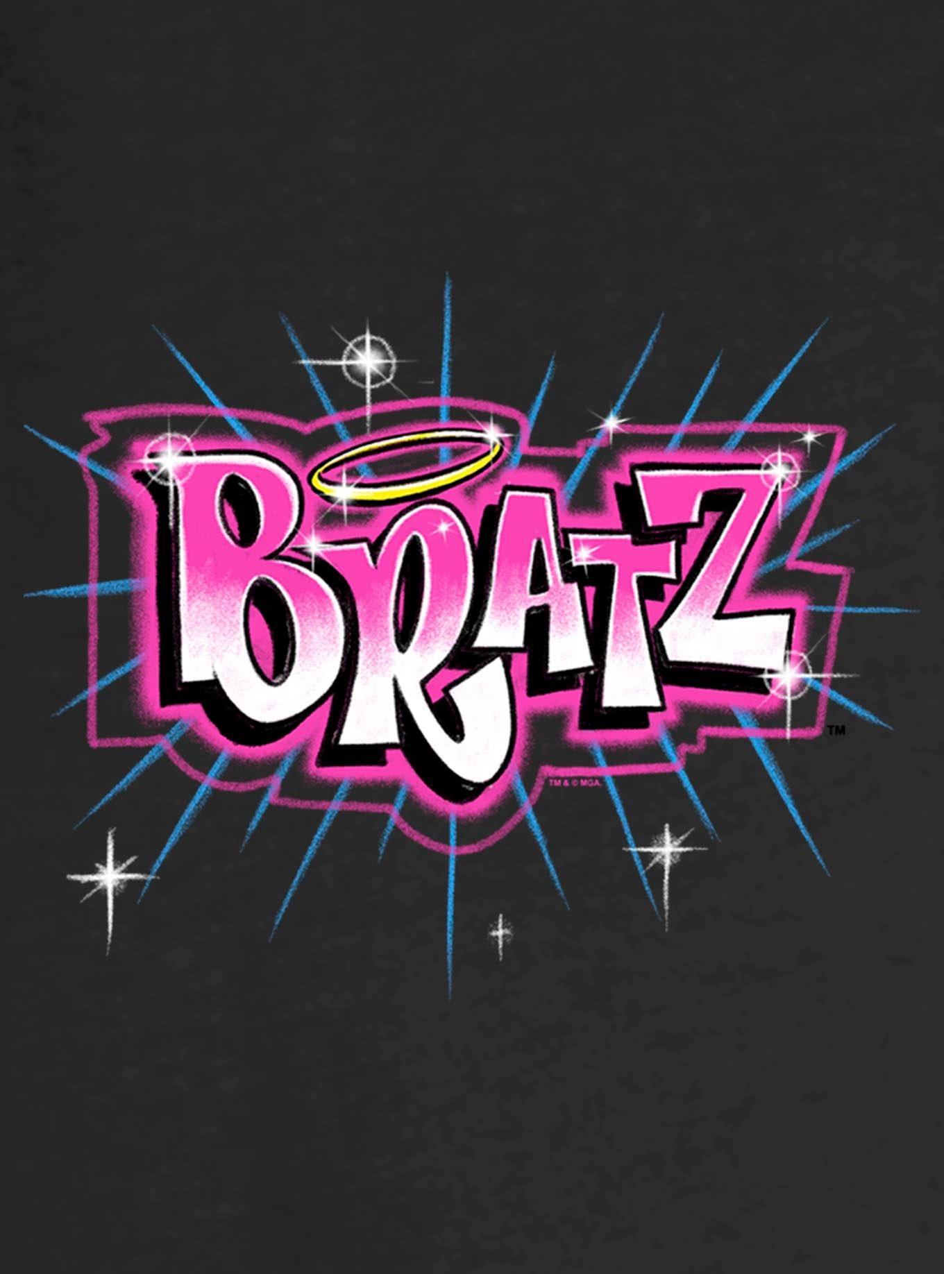 Bratz Logo Spray Paint Girls Slouchy Sweatshirt, , hi-res