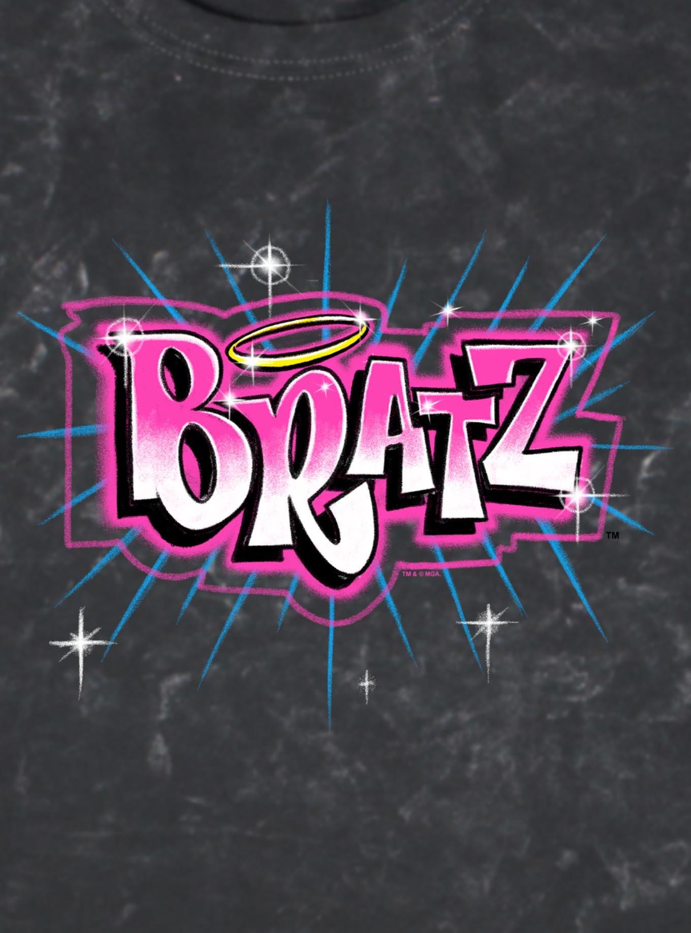Bratz Logo Spray Paint Mineral Wash T-Shirt, , hi-res