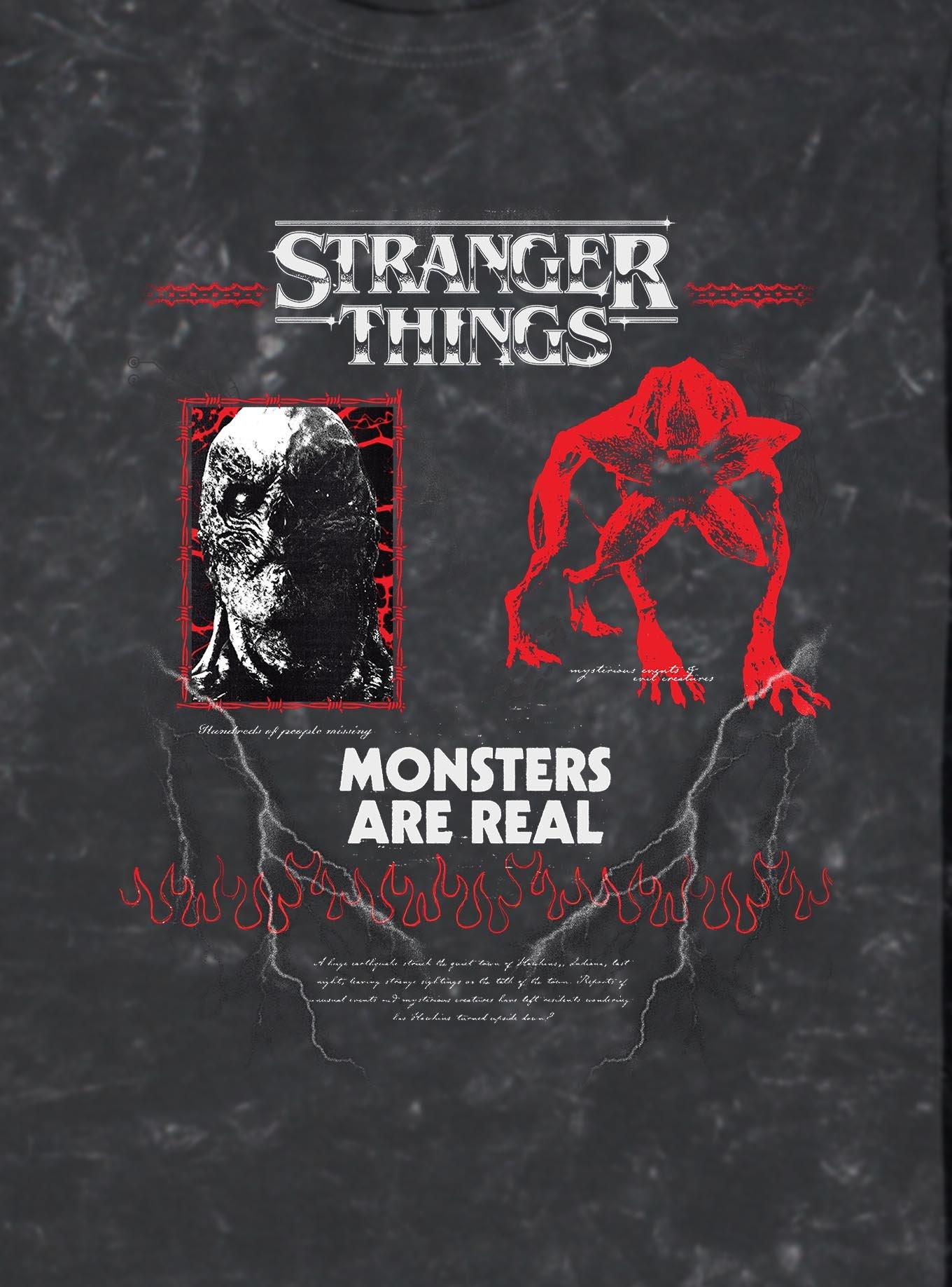 Stranger Things Monsters Are Real Mineral Wash T-Shirt, , hi-res
