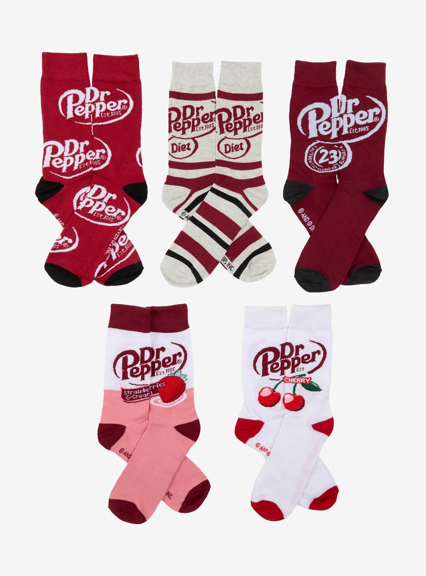 Dr Pepper Flavors Crew Socks 5 Pair, , hi-res