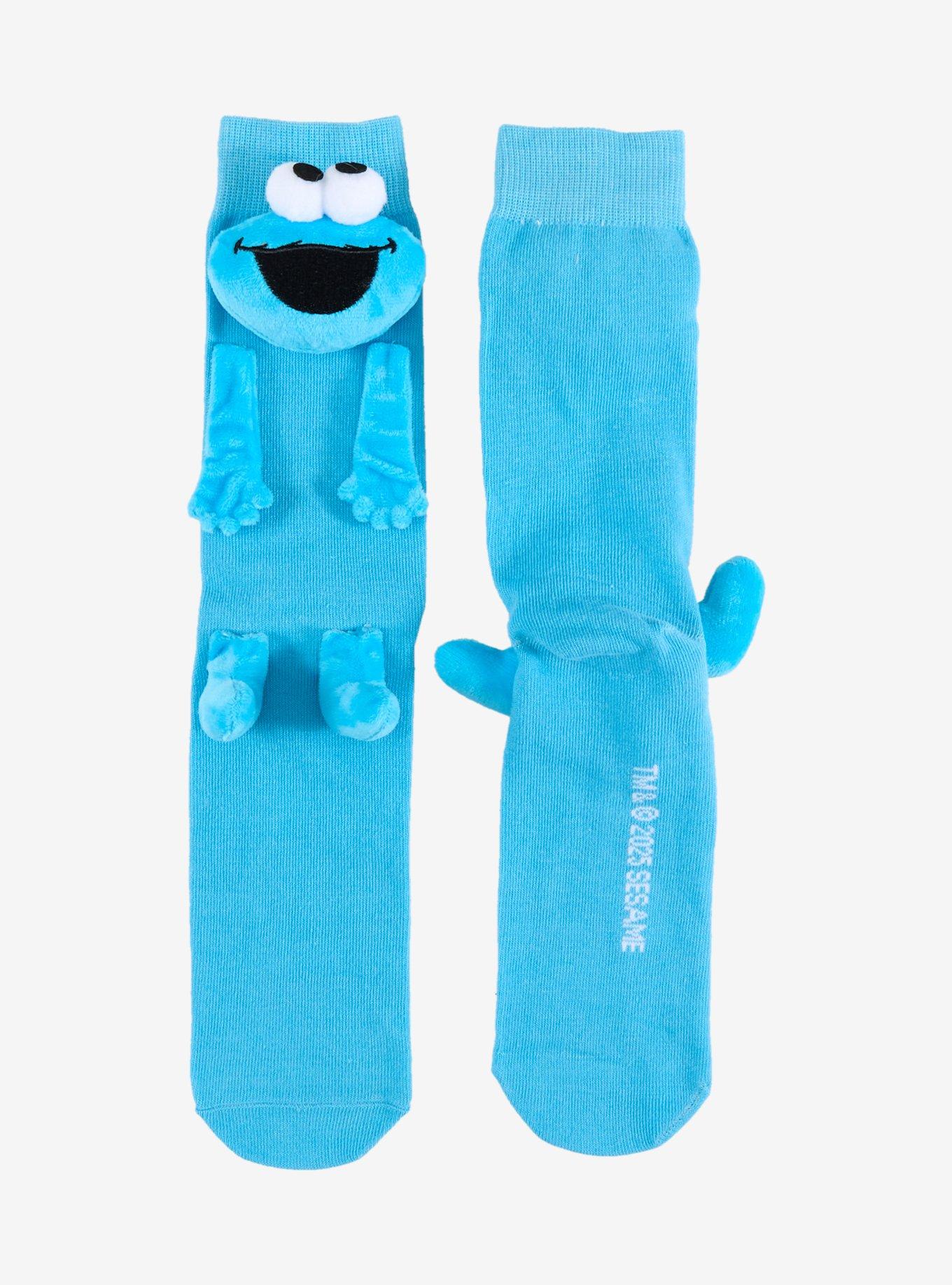 Sesame Street Cookie Monster Plush Crew Socks, , hi-res