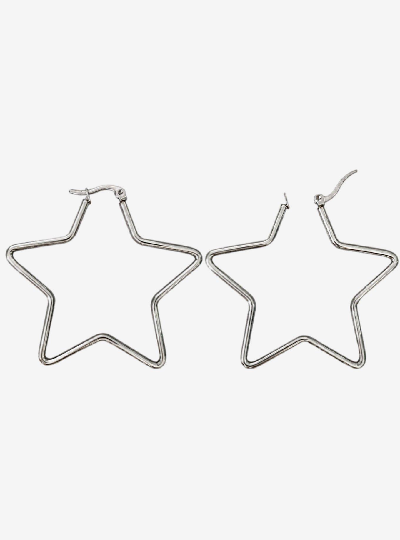 Social Collision Star Hoop Earrings, , hi-res