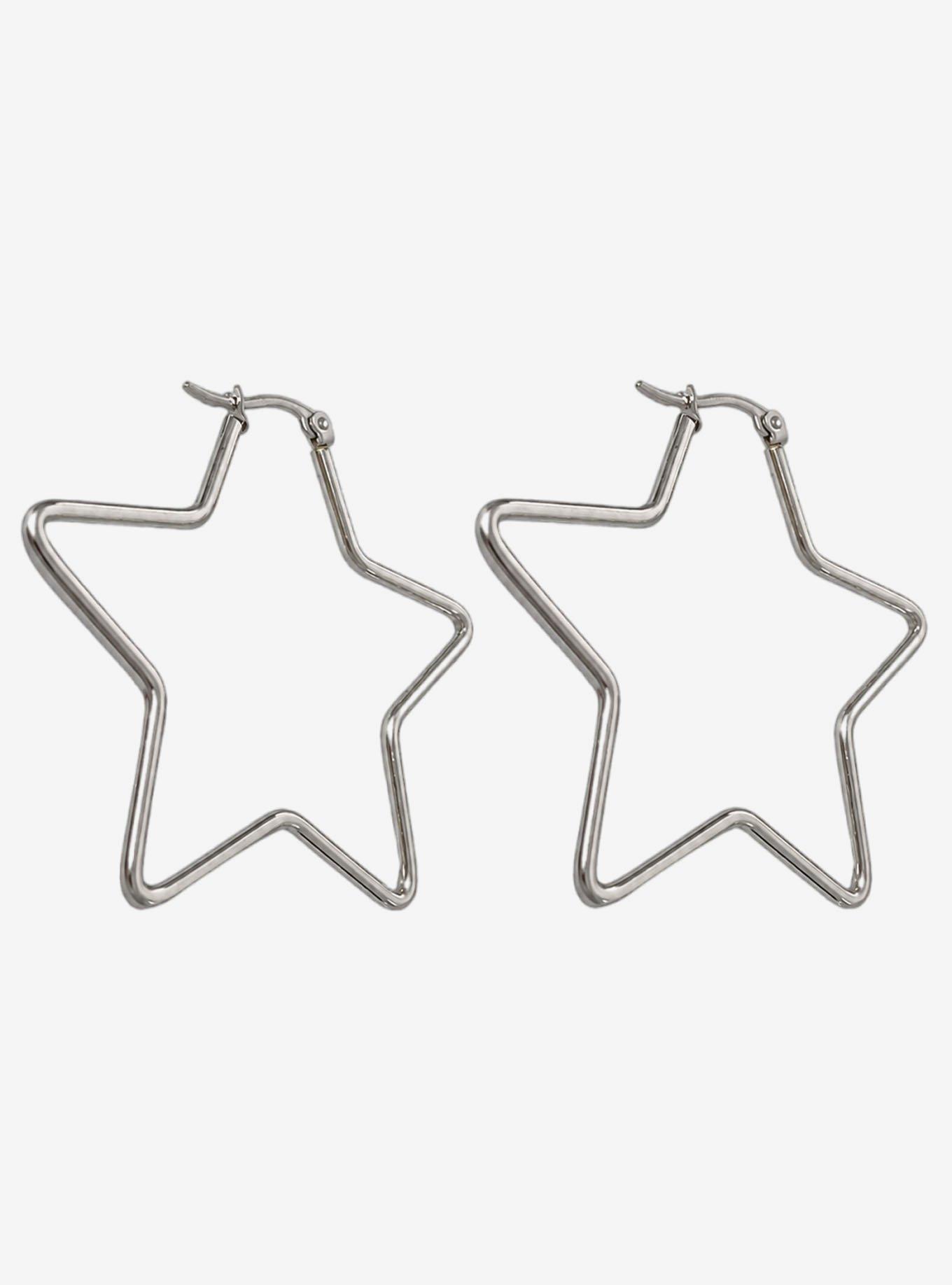 Social Collision Star Hoop Earrings, , alternate - view 3