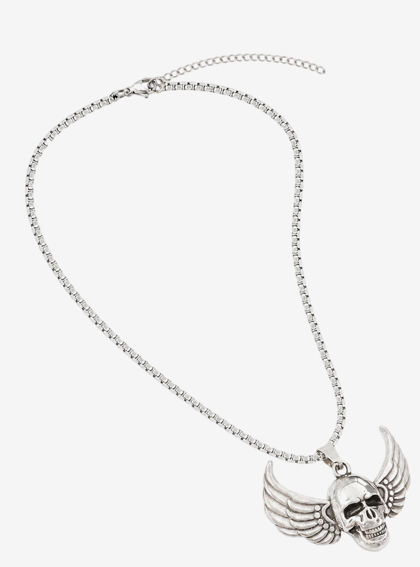 Social Collision Winged Skull Necklace, , alternate - view 3