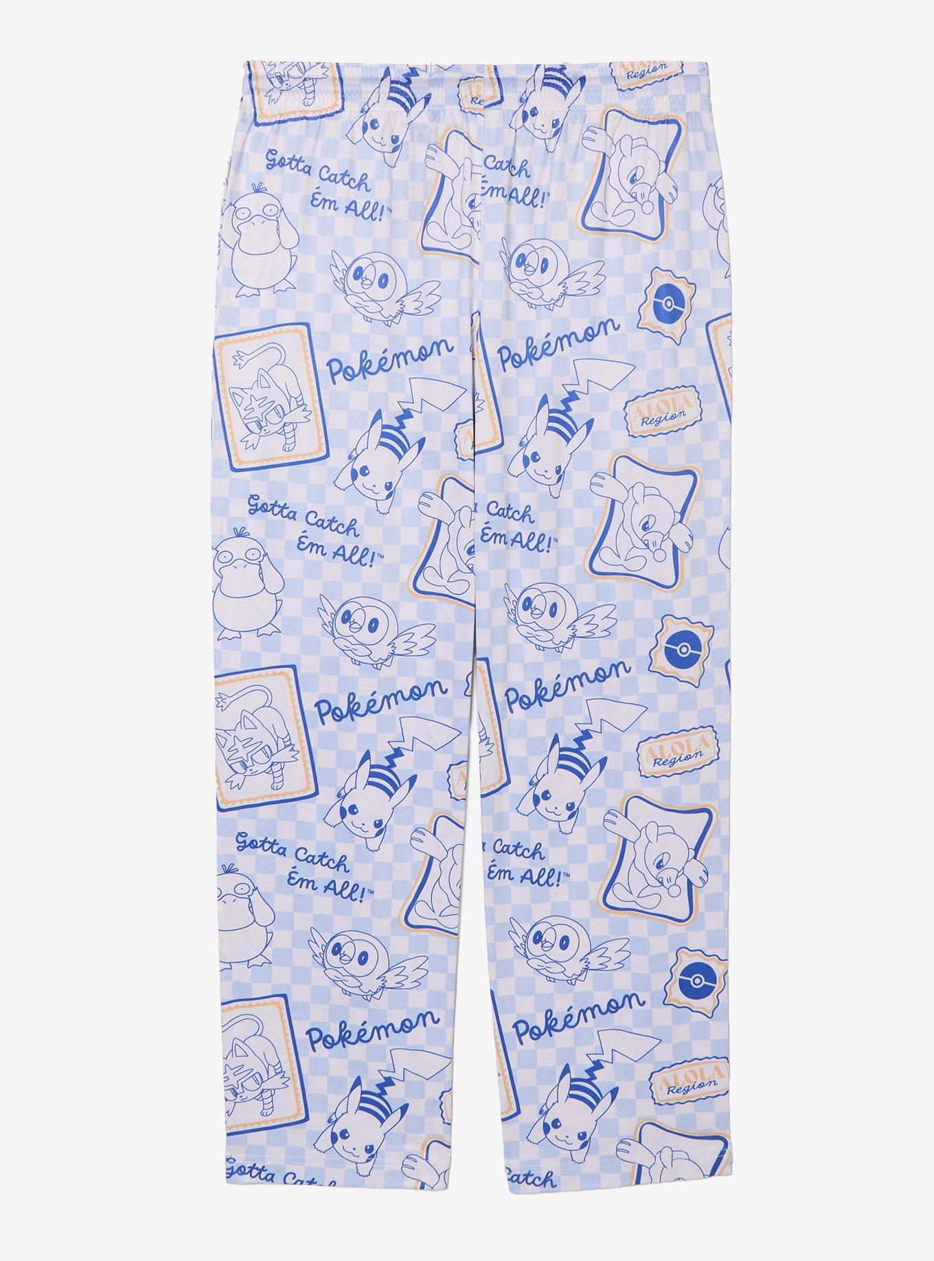 Pok&eacute;mon Alola Region Checkered Stamps Sleep Pants - BoxLunch Exclusive, BLUE, alternate - view 2