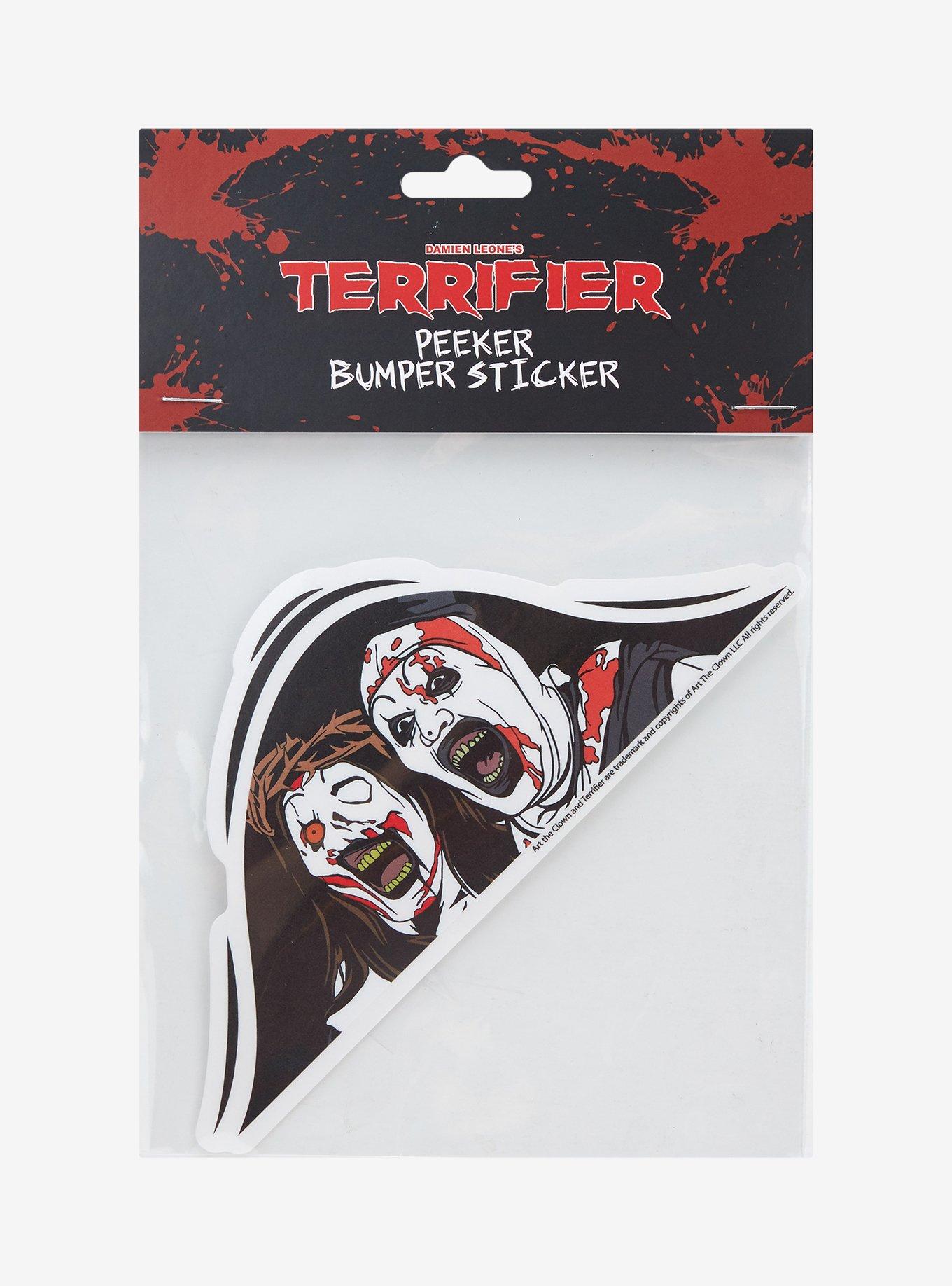 Terrifier Art & Little Pale Girl Peeker Bumper Sticker, , hi-res