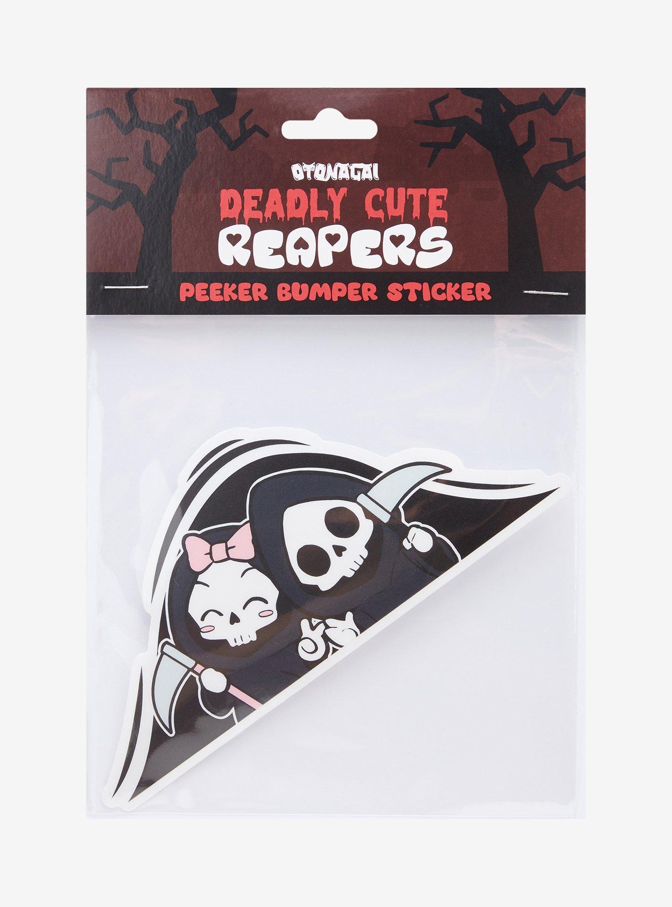 Deadly Cute Reapers Peeker Bumper Sticker, , hi-res