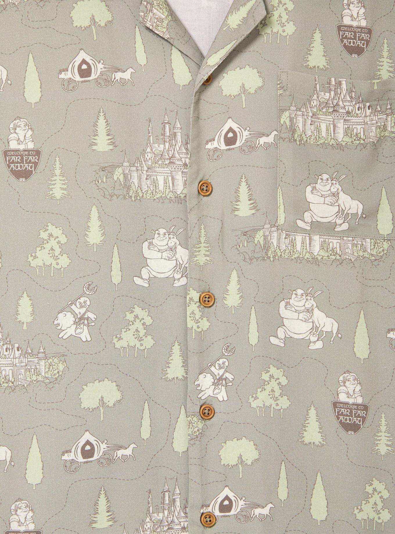 DreamWorks Shrek Tonal Icons Woven Button-Up - BoxLunch Exclusive, GREEN, alternate - view 4