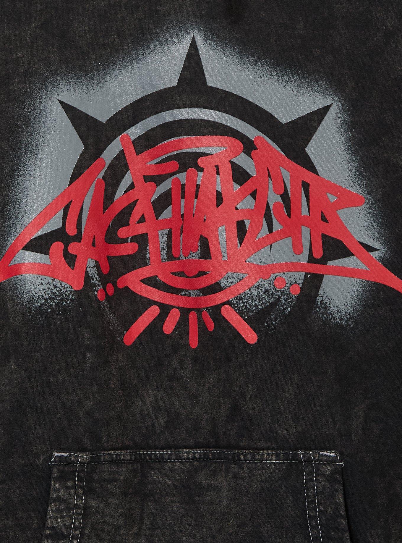 Gachiakuta Graffiti Mineral Wash Hoodie - BoxLunch Exclusive, BLACK, alternate - view 3