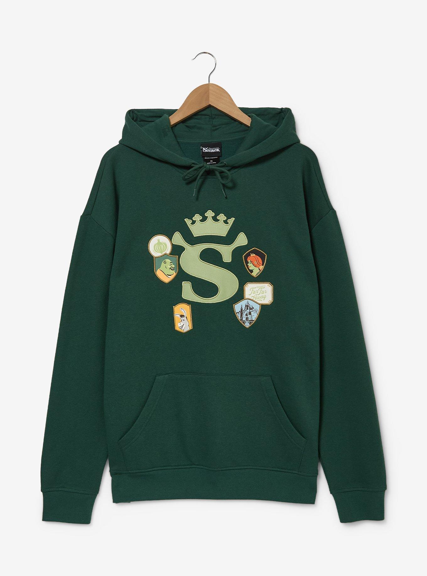 DreamWorks Shrek Badges Hoodie - BoxLunch Exclusive, GREEN, alternate - view 2