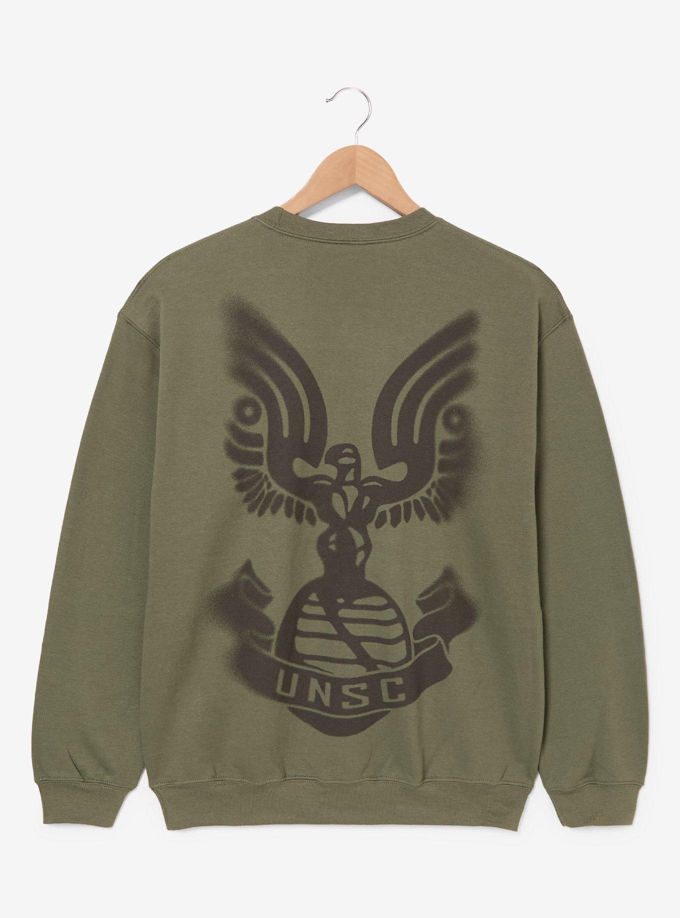 Halo Master Chief Crewneck - BoxLunch Exclusive, BLACK, alternate - view 2