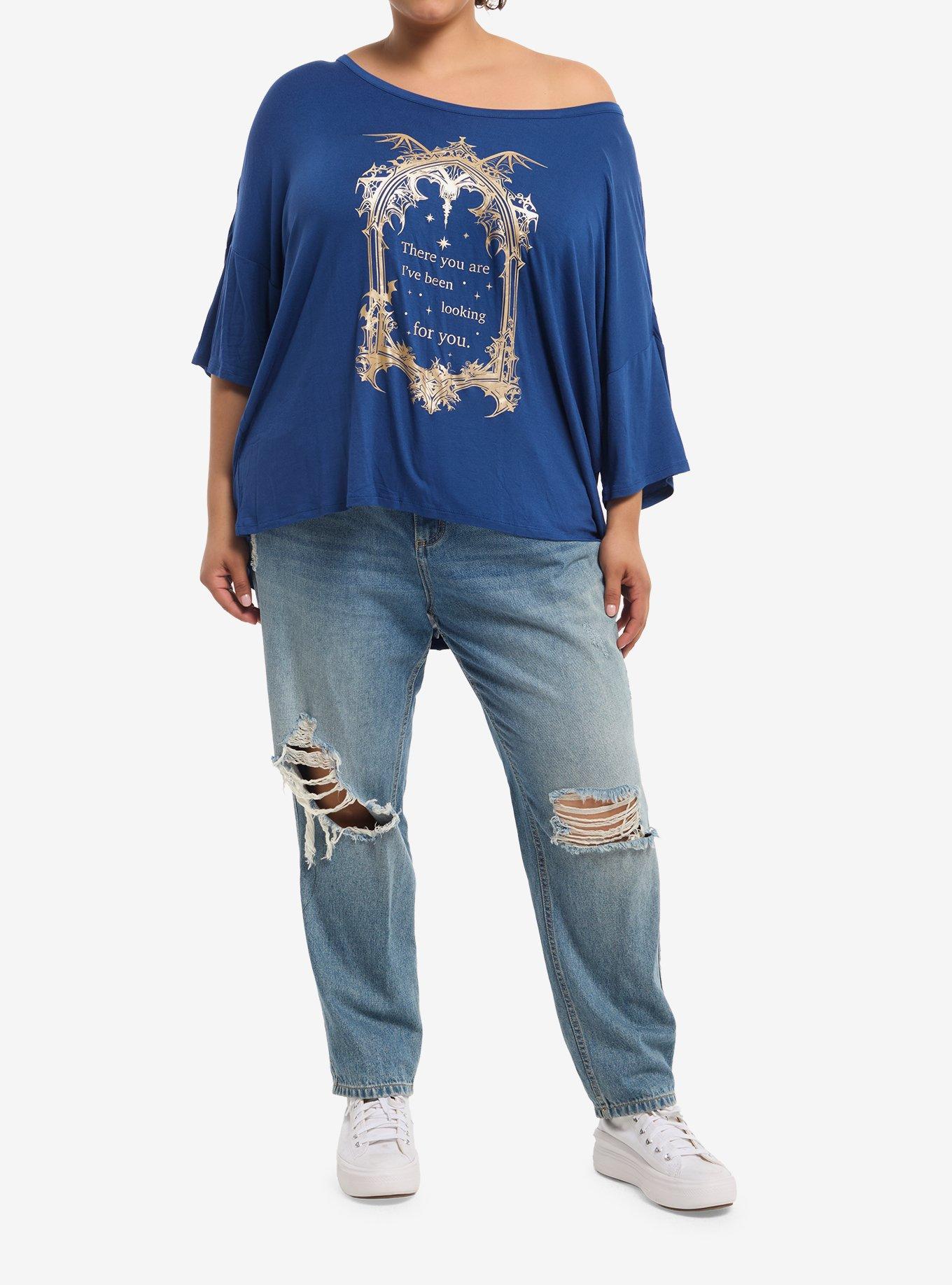 A Court Of Thorns And Roses Quote Girls Oversized Top Plus Size, GOLD, alternate - view 3