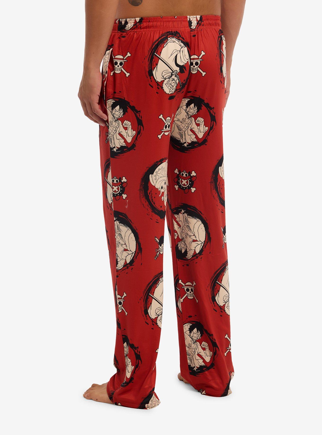One Piece Red Portraits Pajama Pants, , hi-res