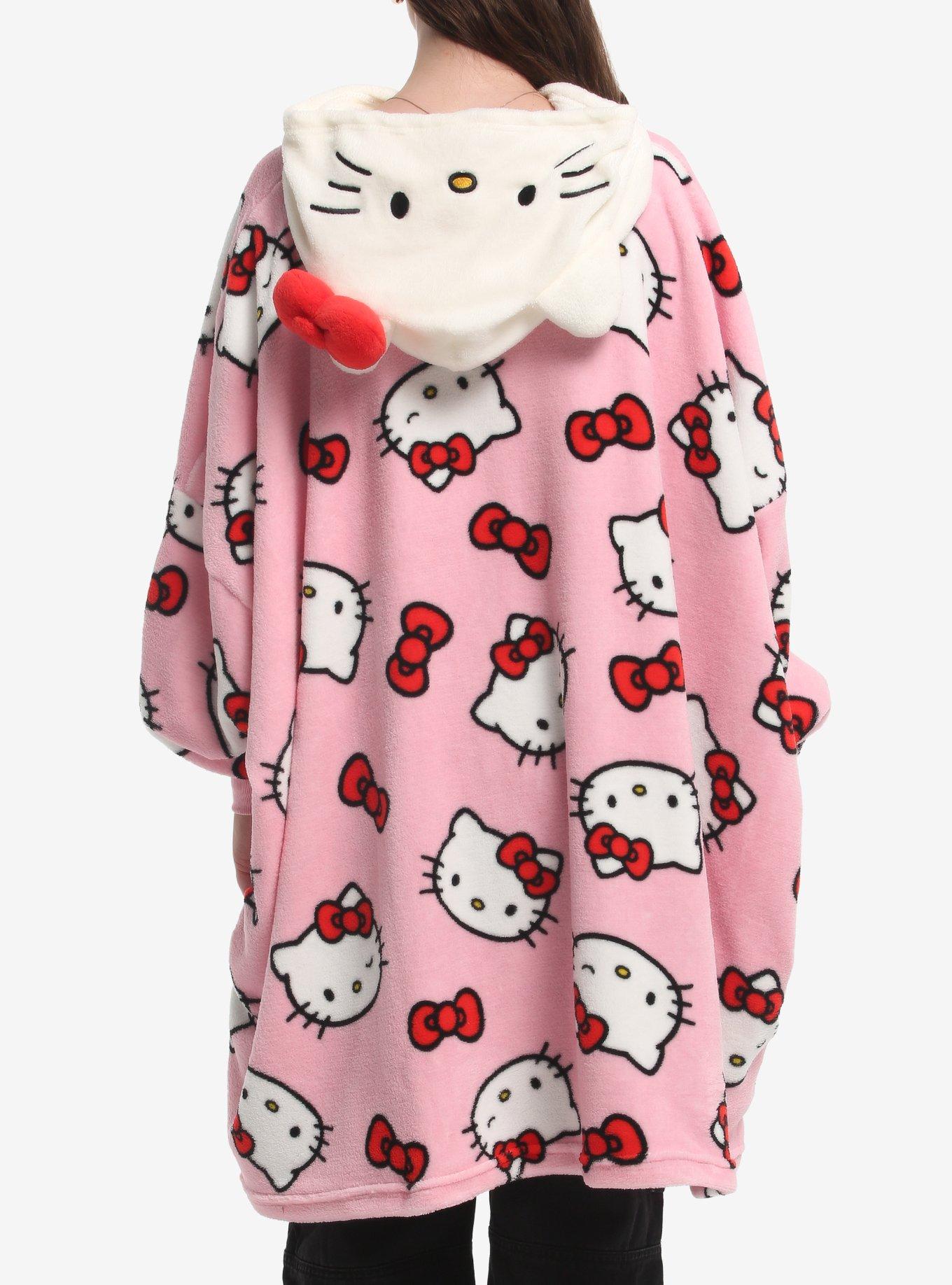 Hello Kitty Plush Ear Fuzzy Oversized Hoodie, , alternate - view 2