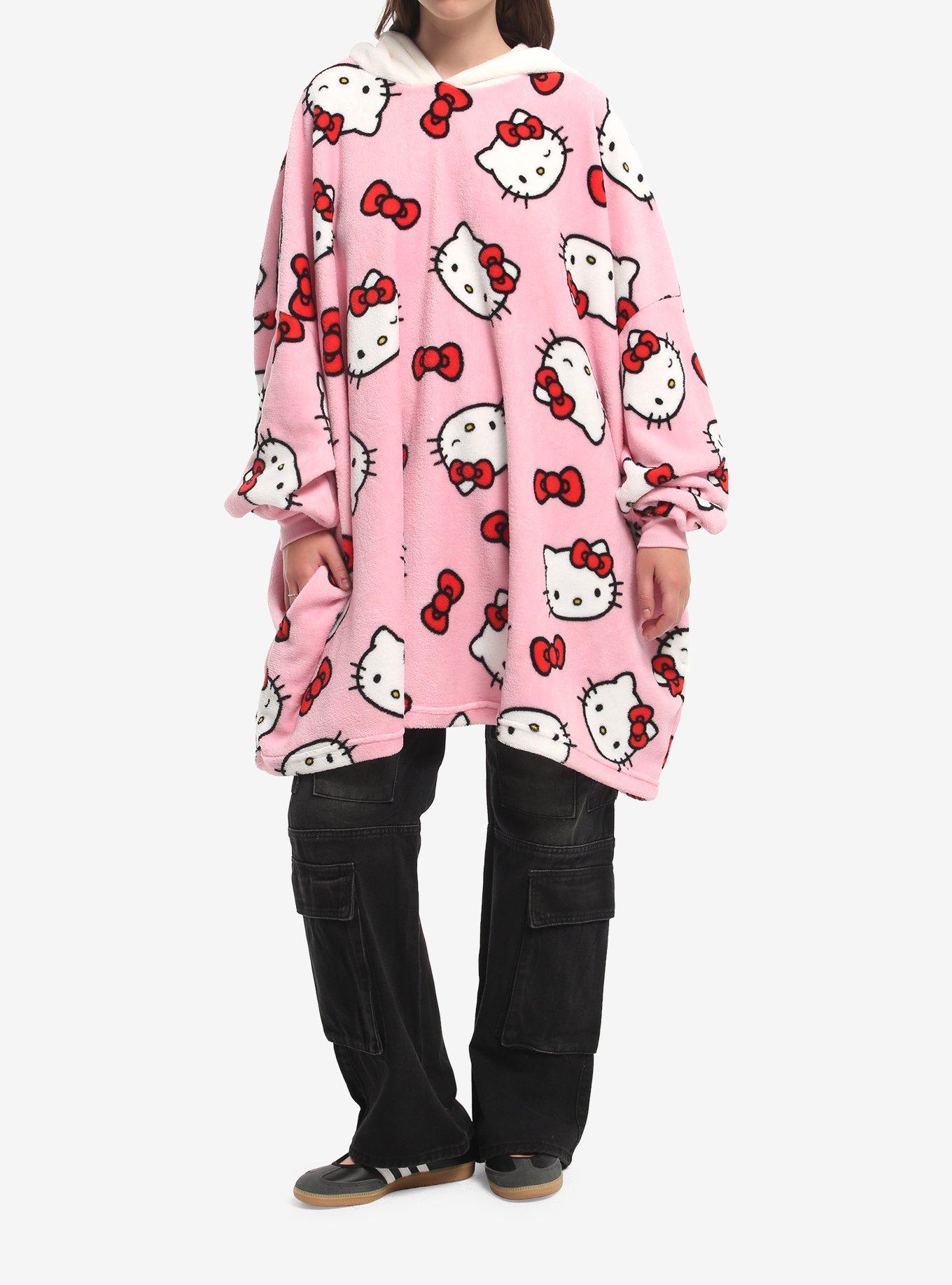 Hello Kitty Plush Ear Fuzzy Oversized Hoodie, , alternate - view 3