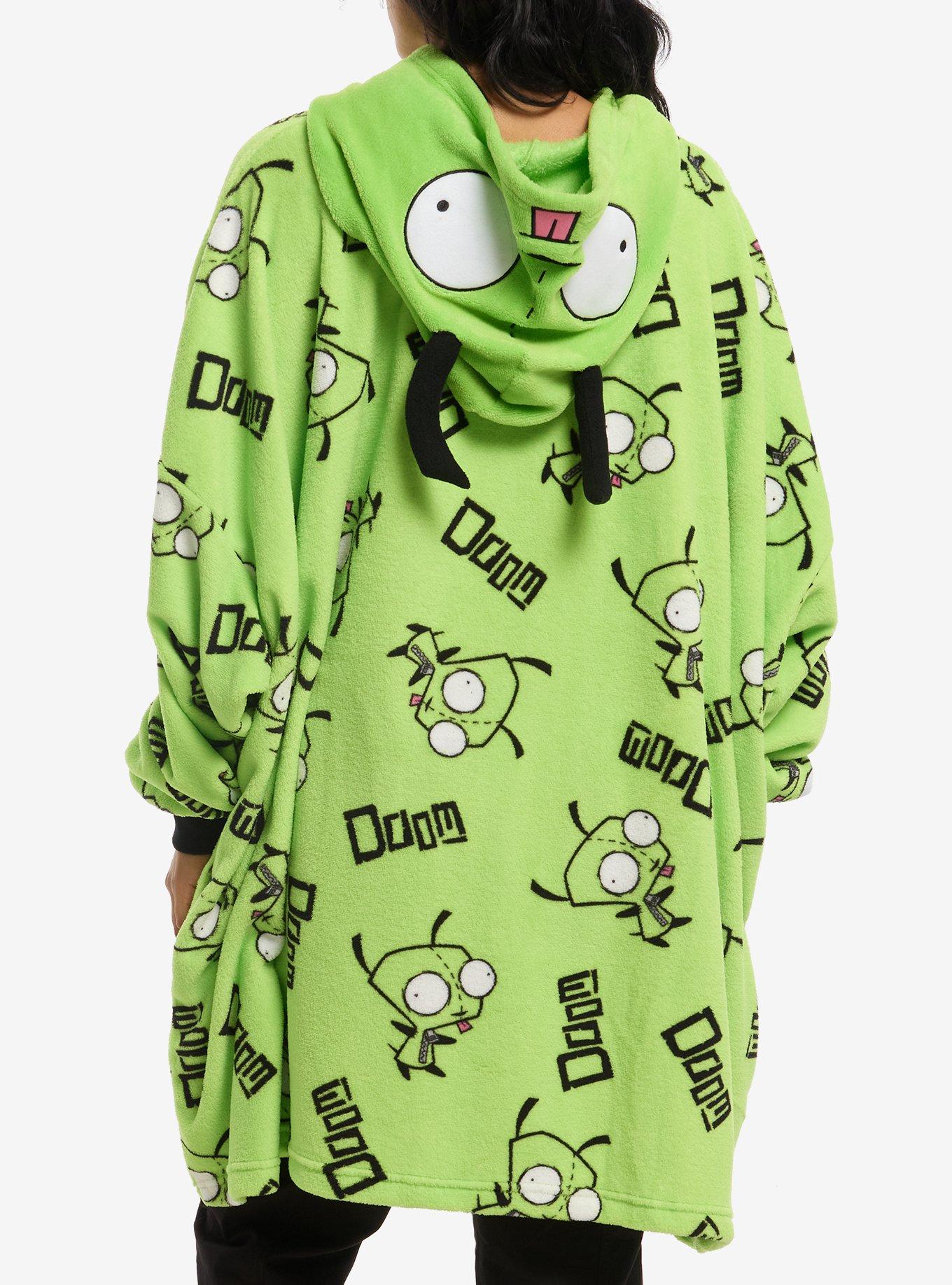 Invader Zim GIR Ears Fuzzy Oversized Hoodie, , alternate - view 3