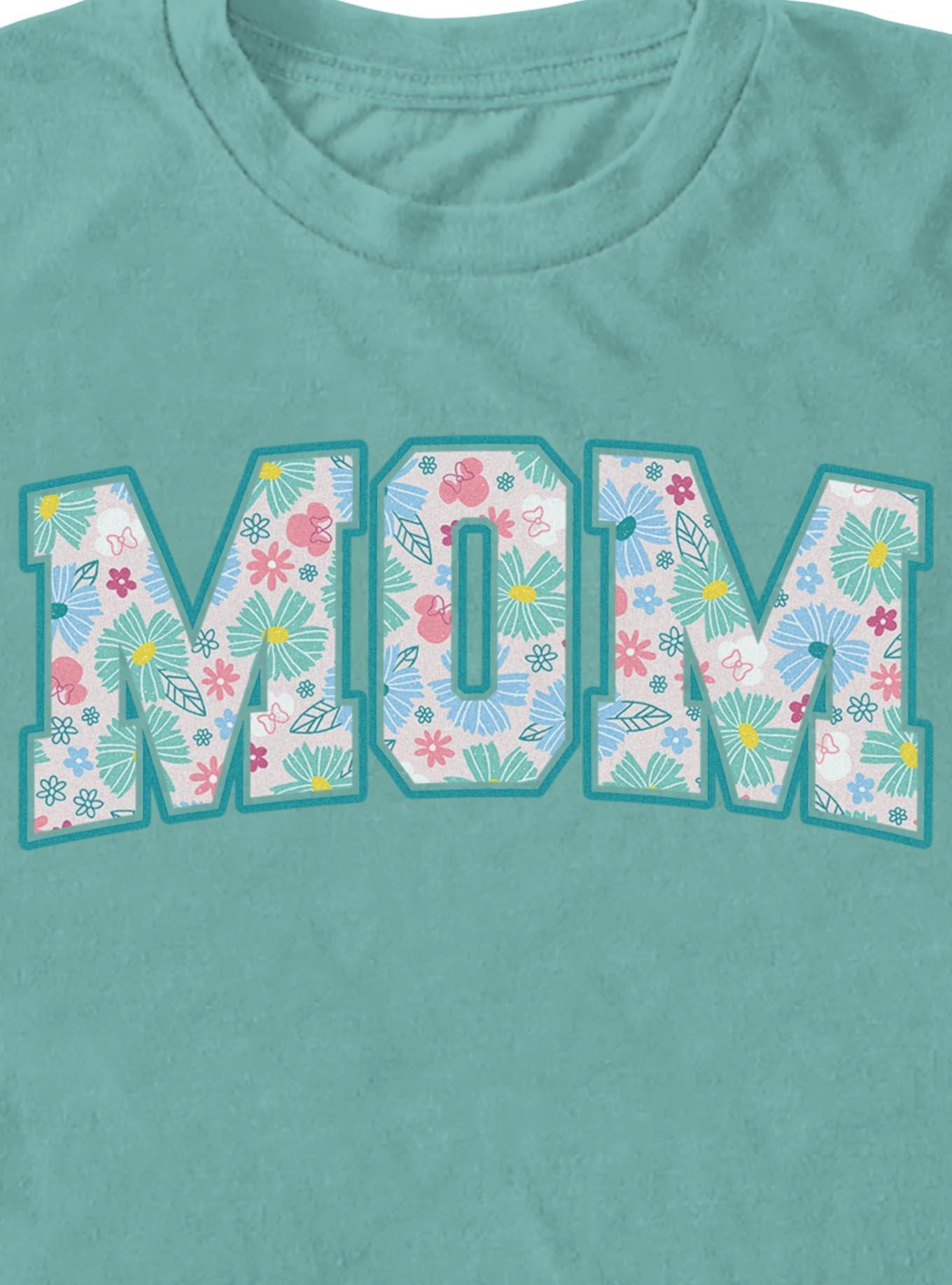 Disney Minnie Mouse Mom Collegiate Flower Print Garment Dye T-Shirt, , hi-res