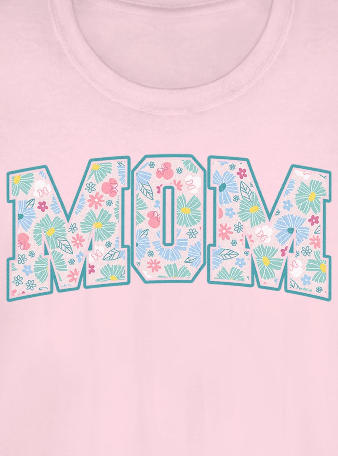 Disney Minnie Mouse Mom Collegiate Flower Print Girls T-Shirt, , hi-res