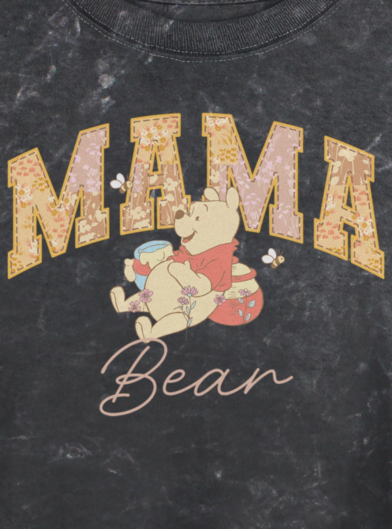 Disney Winnie The Pooh Mama Collegiate Bear Girls Mineral Wash Crop T-Shirt, , hi-res
